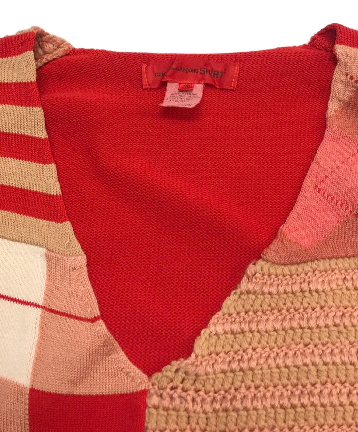 [Pre-owned] COMME des GARCONS SHIRT V-Neck Patchwork Knit