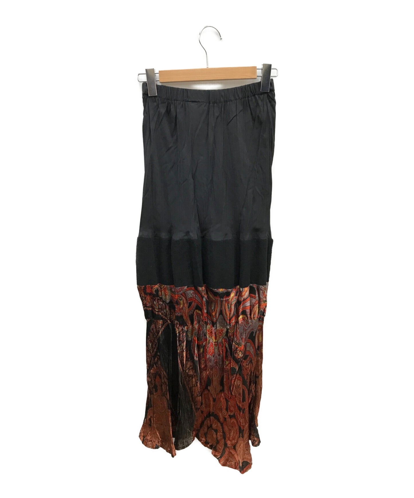 [Pre-owned] COMME des GARCONS Front Button Skirt with Different Material Switching GS-040120