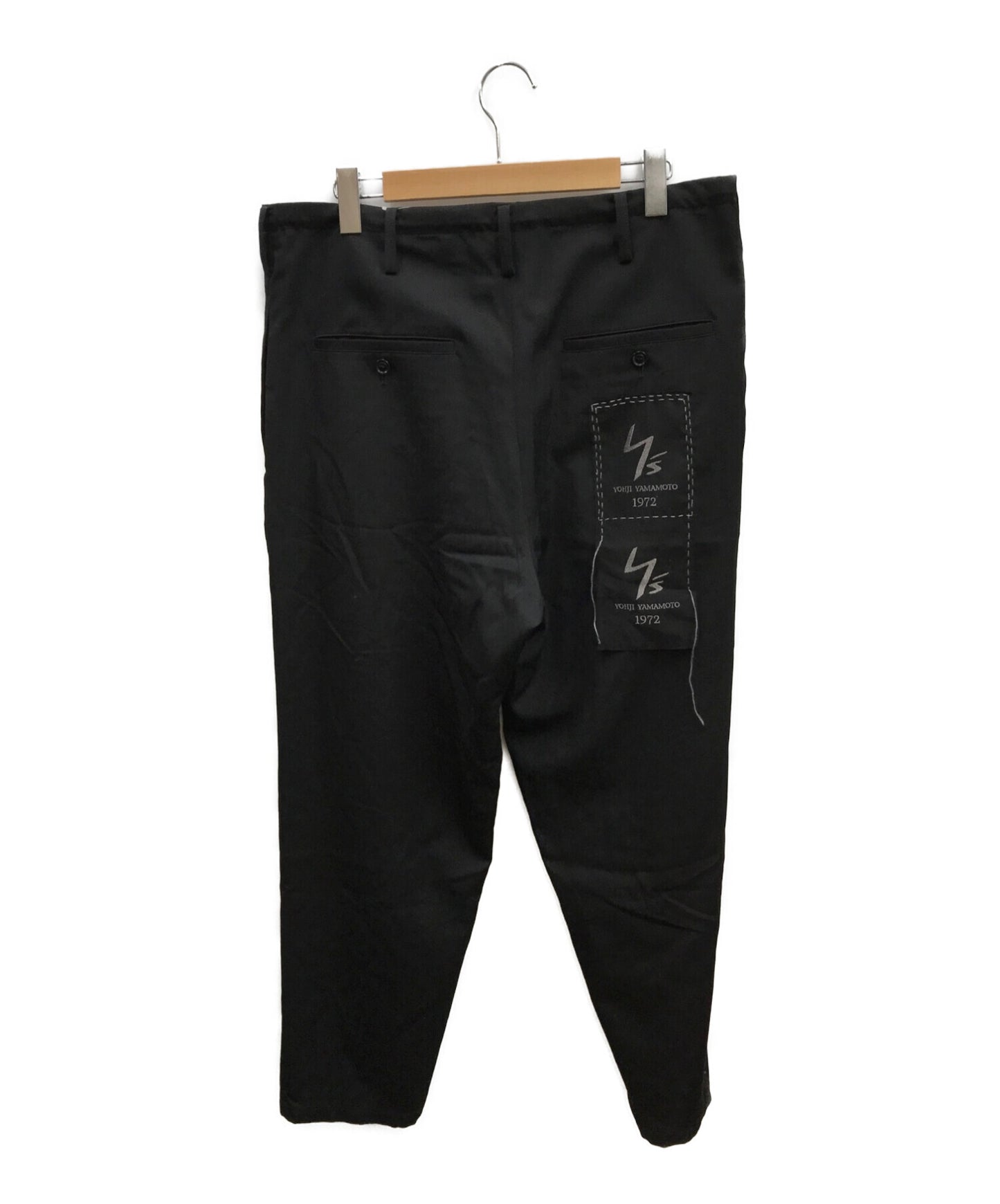 [Pre-owned] Y's LOGO PATCH WOOL GABARDINE STRAIGHT PANTS YW-P28-109