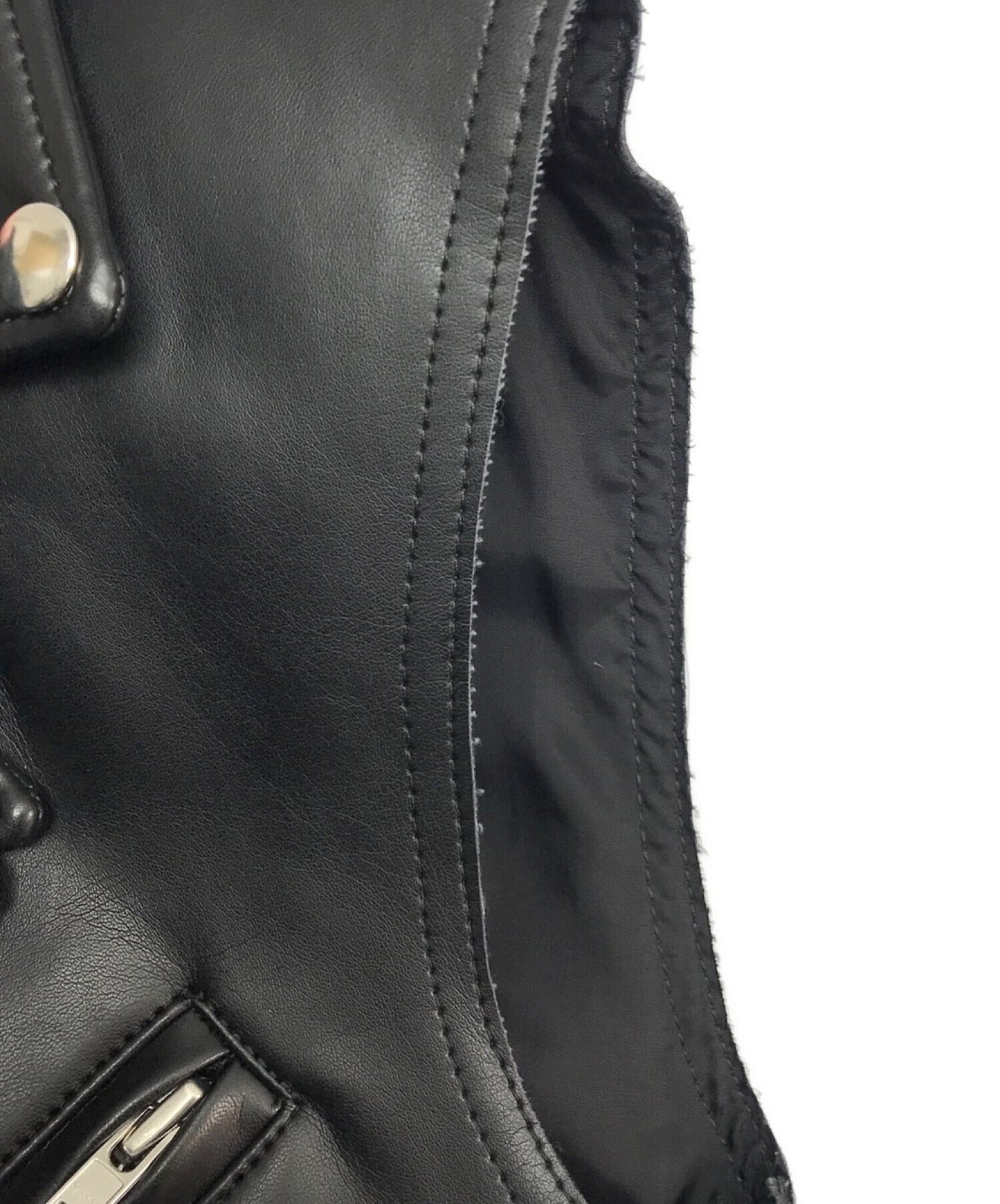 黑色COMME DES GARCONS人造皮革皮背心/騎手的背心1I-J013