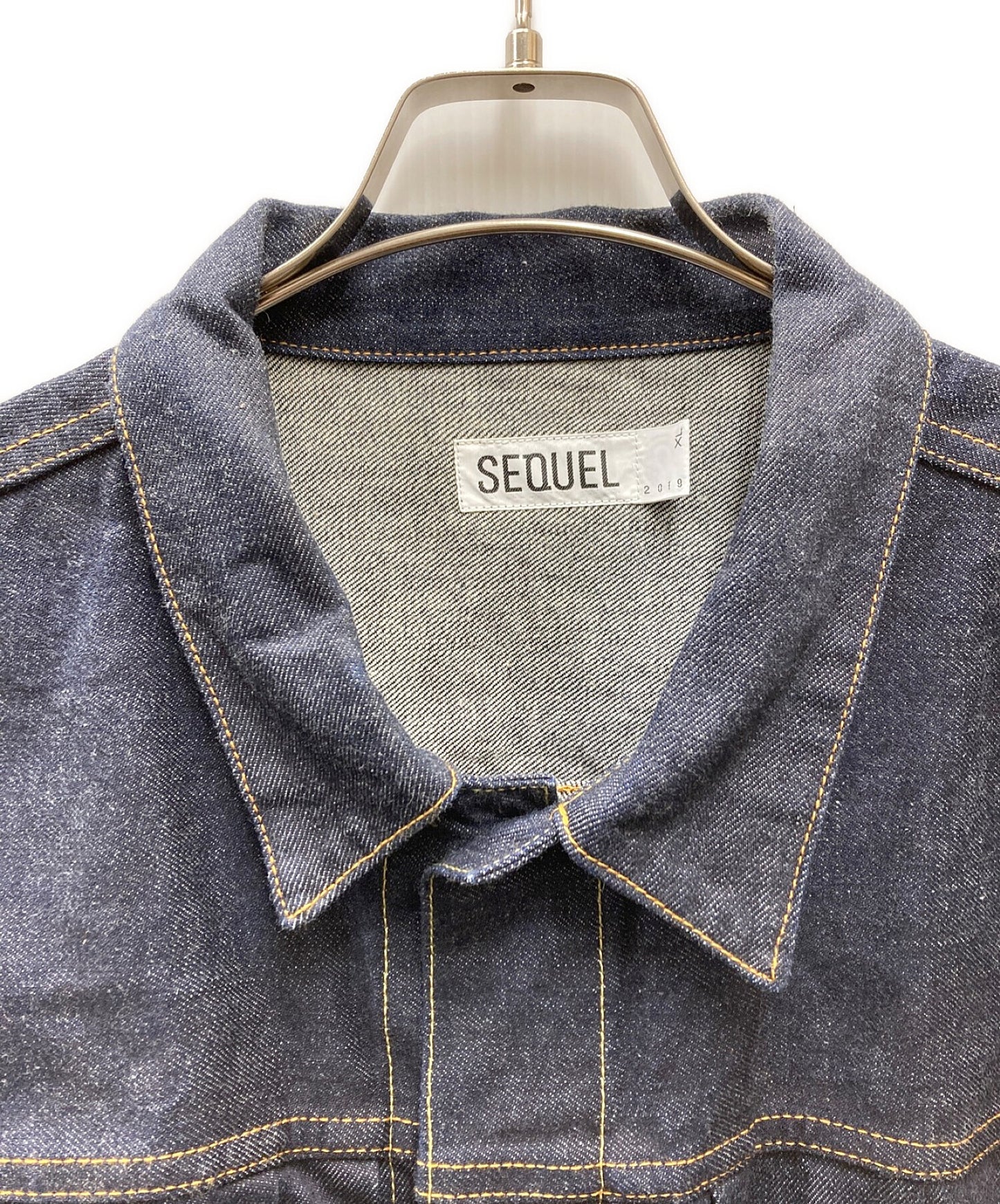 [Pre-owned] SEQUEL Logo-printed denim jacket