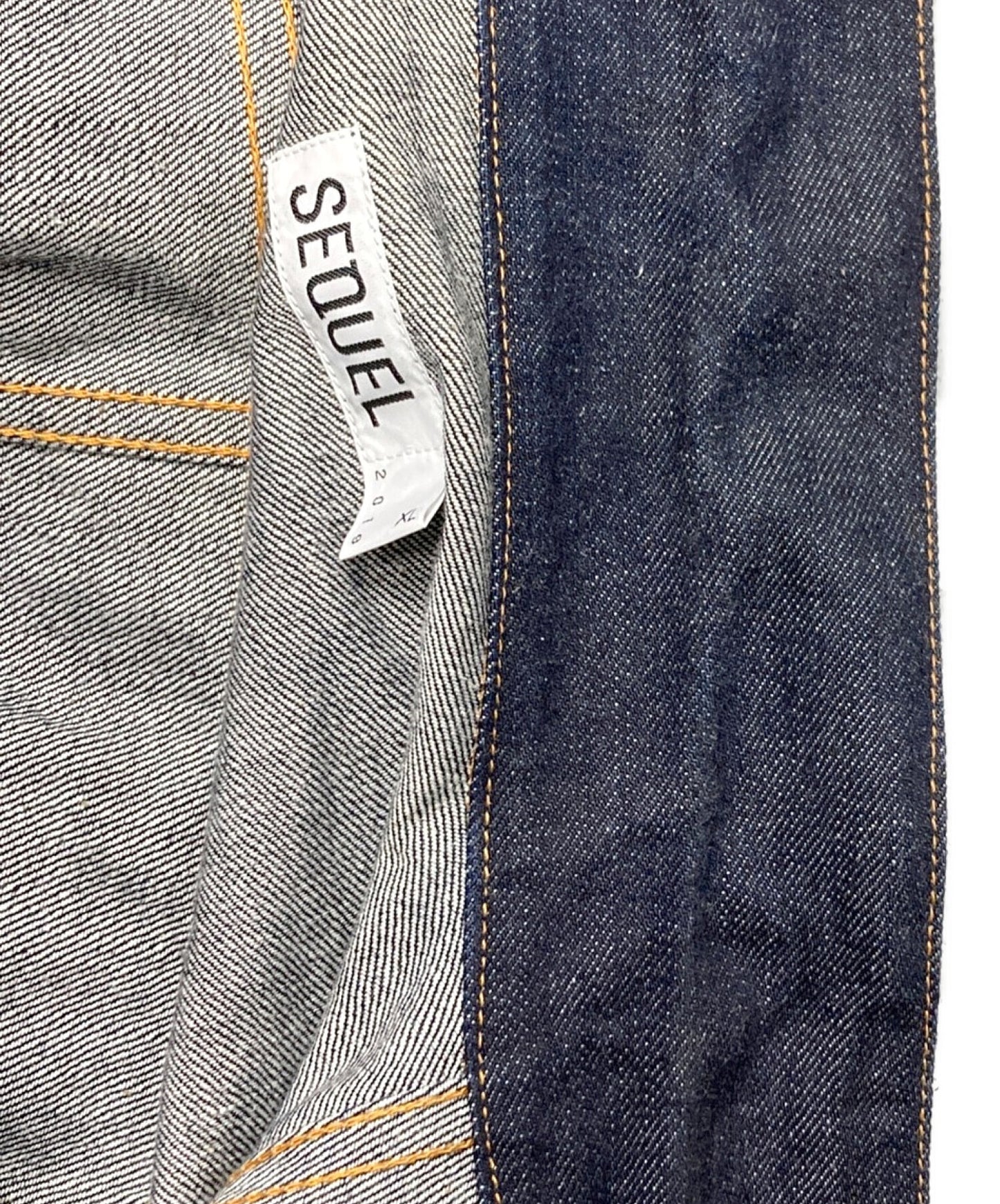 [Pre-owned] SEQUEL Logo-printed denim jacket