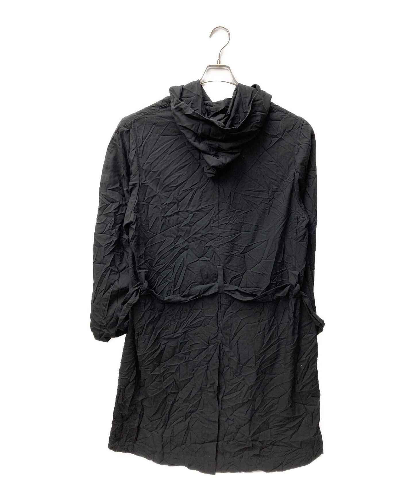 ระเบียบ Yohji Yamamoto Men Twill Wrinkled Hood Coat/Hooded Coat HW-C01-941