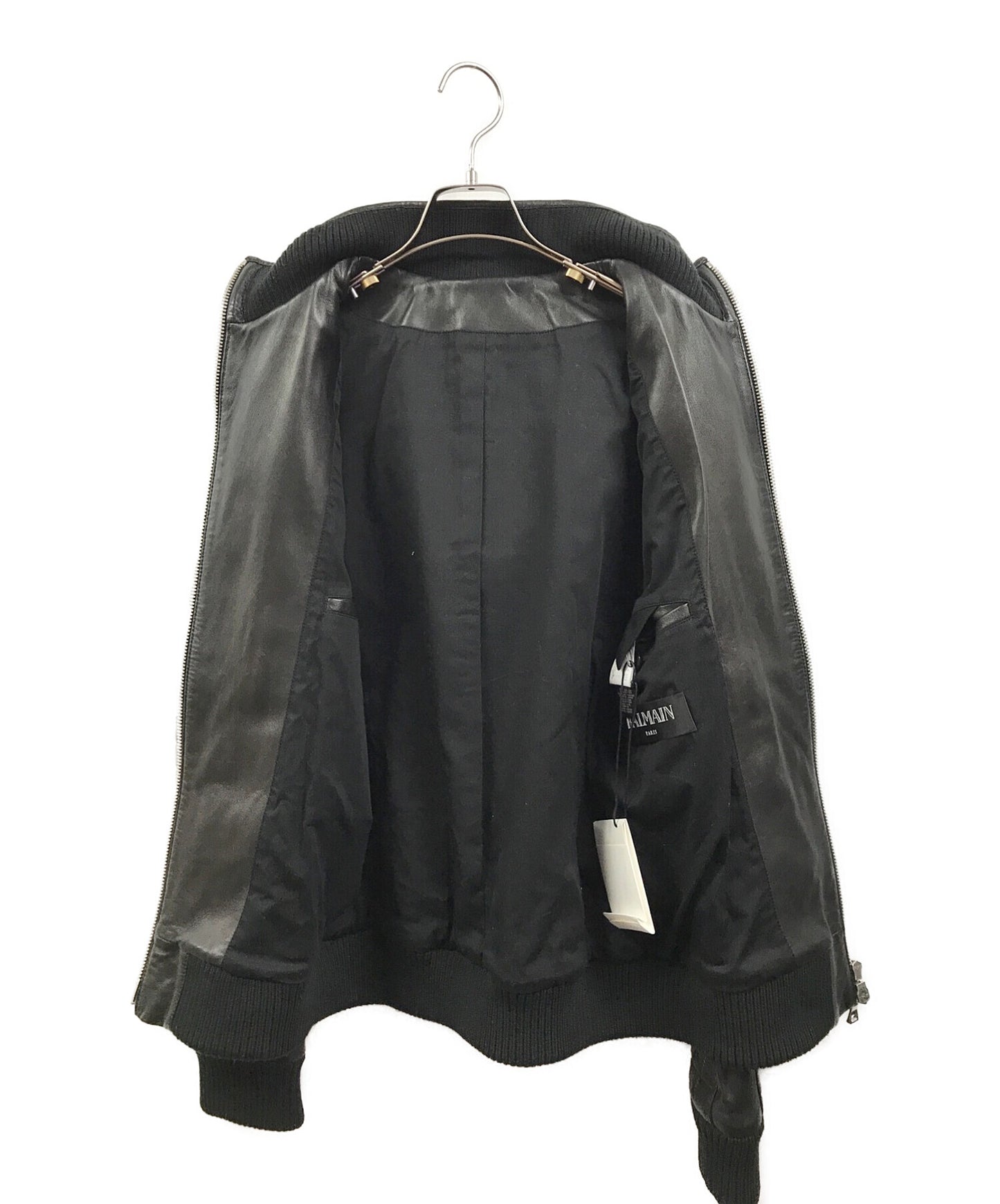 [Pre-owned] BALMAIN 16SS 3-Zip Leather Biker Jacket S6HC895D399