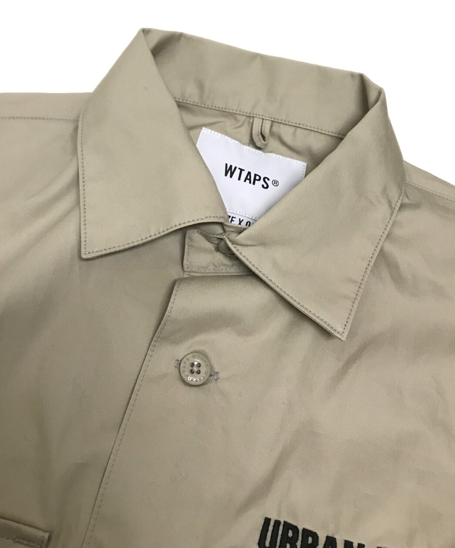 [Pre-owned] WTAPS 22SS BUDS SS COTTON TWILL SHIRT Logo Embroidery Work Shirt Military Utility 221BRDT-SHM06