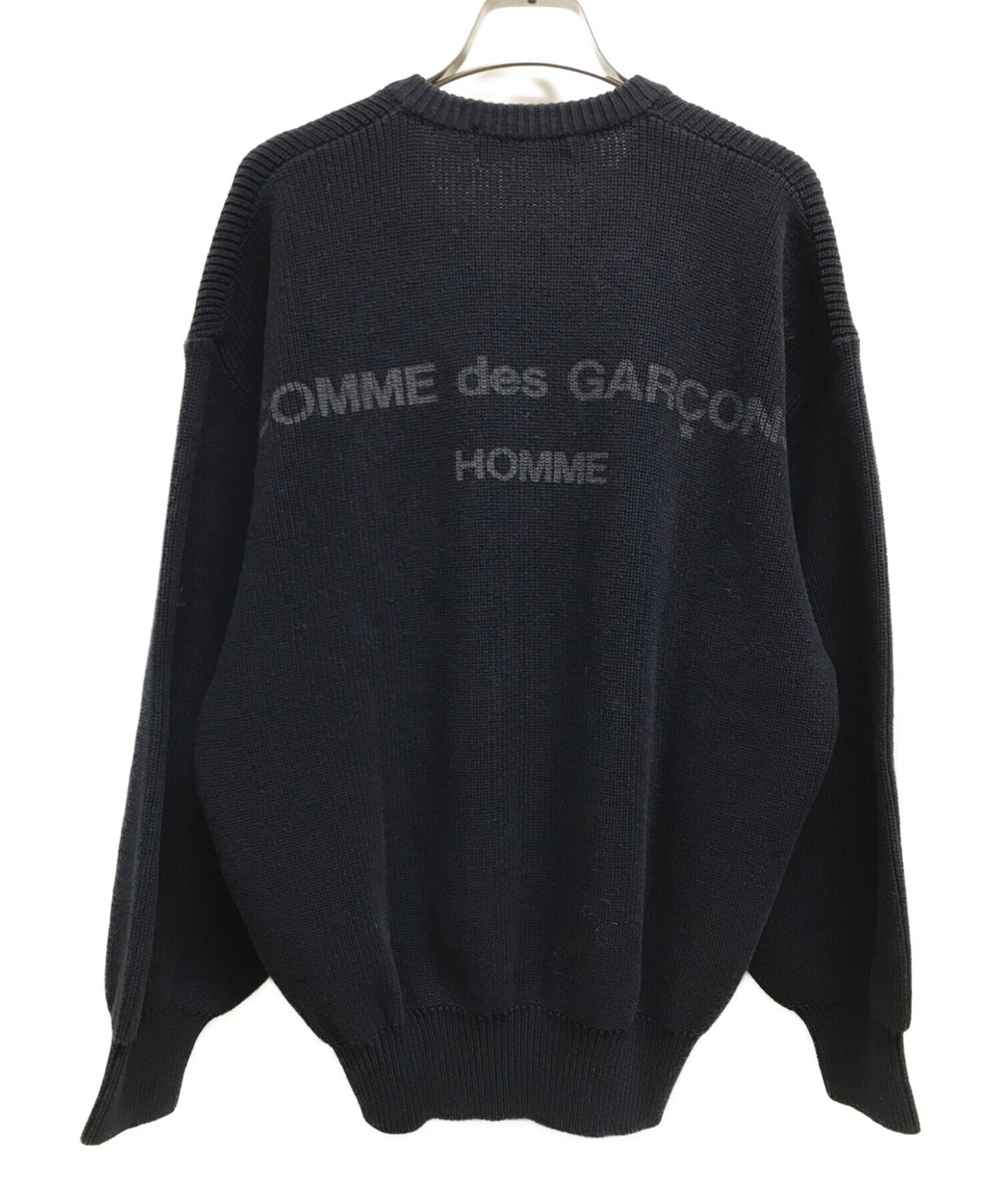Comme des Garcons Homme Back 로고 프린트 V-Neck Knit 80의 오래된 아카이브 걸작 HN-110260