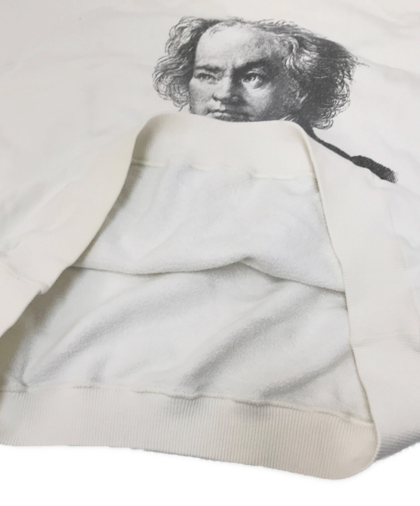 沐浴猿旧]印刷运动衫贝多芬船员脖子早期标签永远不会杀死猿
