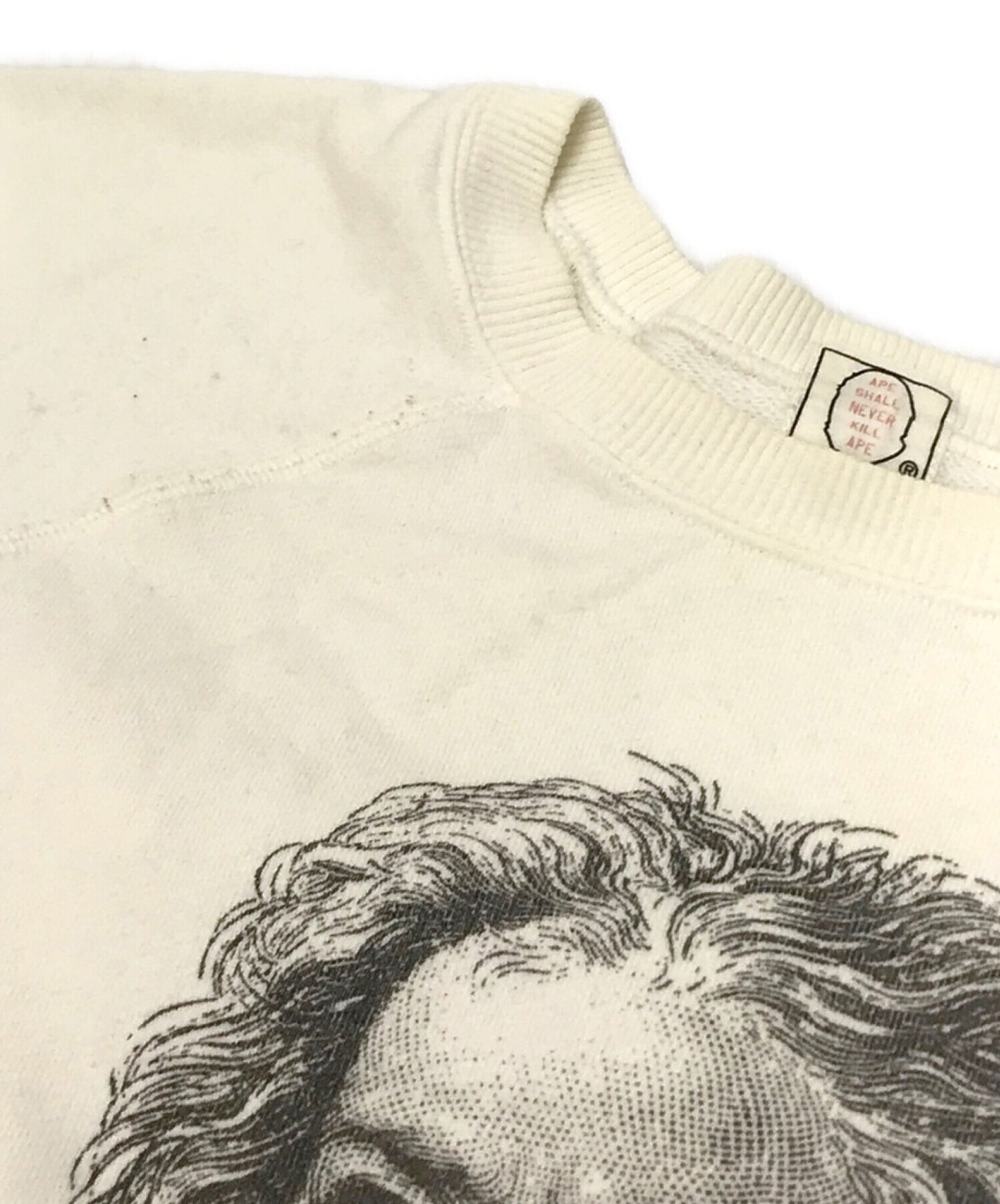 沐浴猿舊]印刷運動衫貝多芬船員脖子早期標籤永遠不會殺死猿