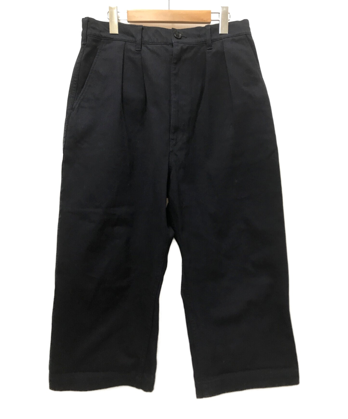 Comme des Garcons Homme 2-tuck Wide Pants ผลิตภัณฑ์ย้อมสีซิปที่ผ่านการแปรรูป HH-P016