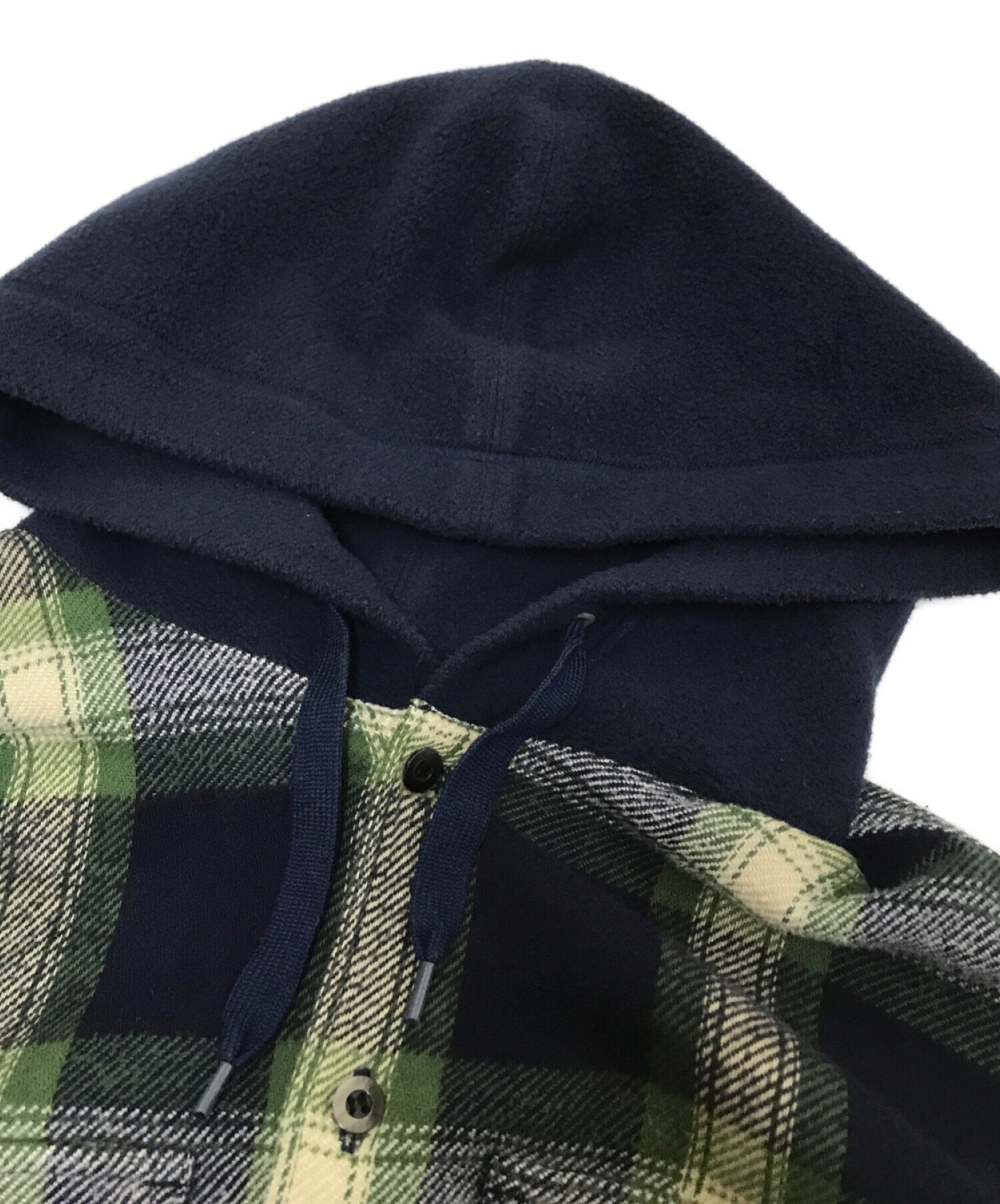 DESCENDANT Hooded Flannel Check Shirt Flannel Shirt Hoodie Layered