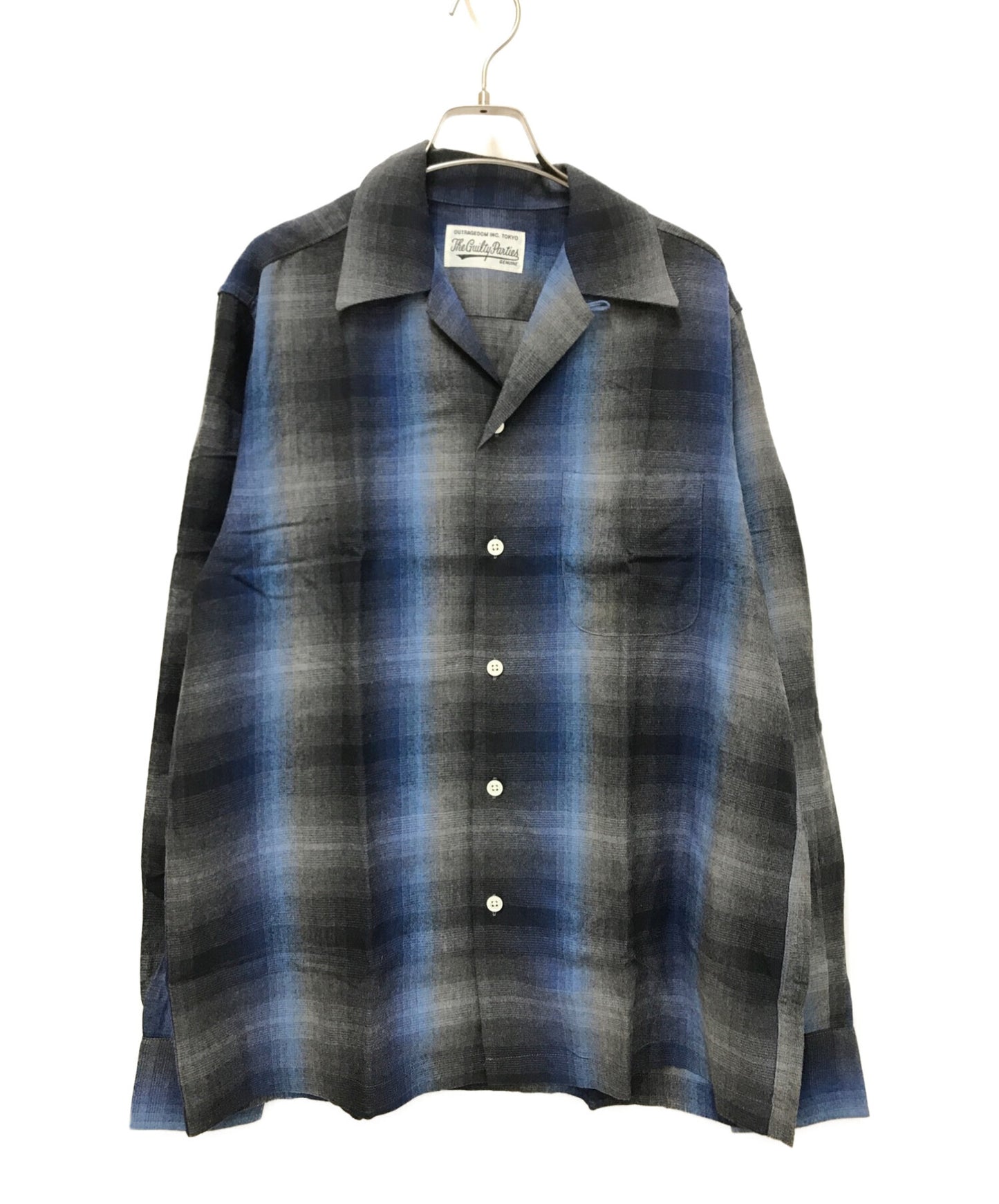 [Pre-owned] WACKO MARIA Ombre check shirt Rayon shirt Open collar Long sleeves