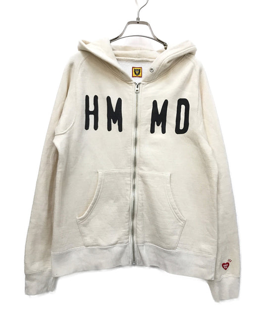 [Pre-owned] HUMAN MADE HMMD Hooded Sweatshirt Zip Hoodie Logo Print Lined