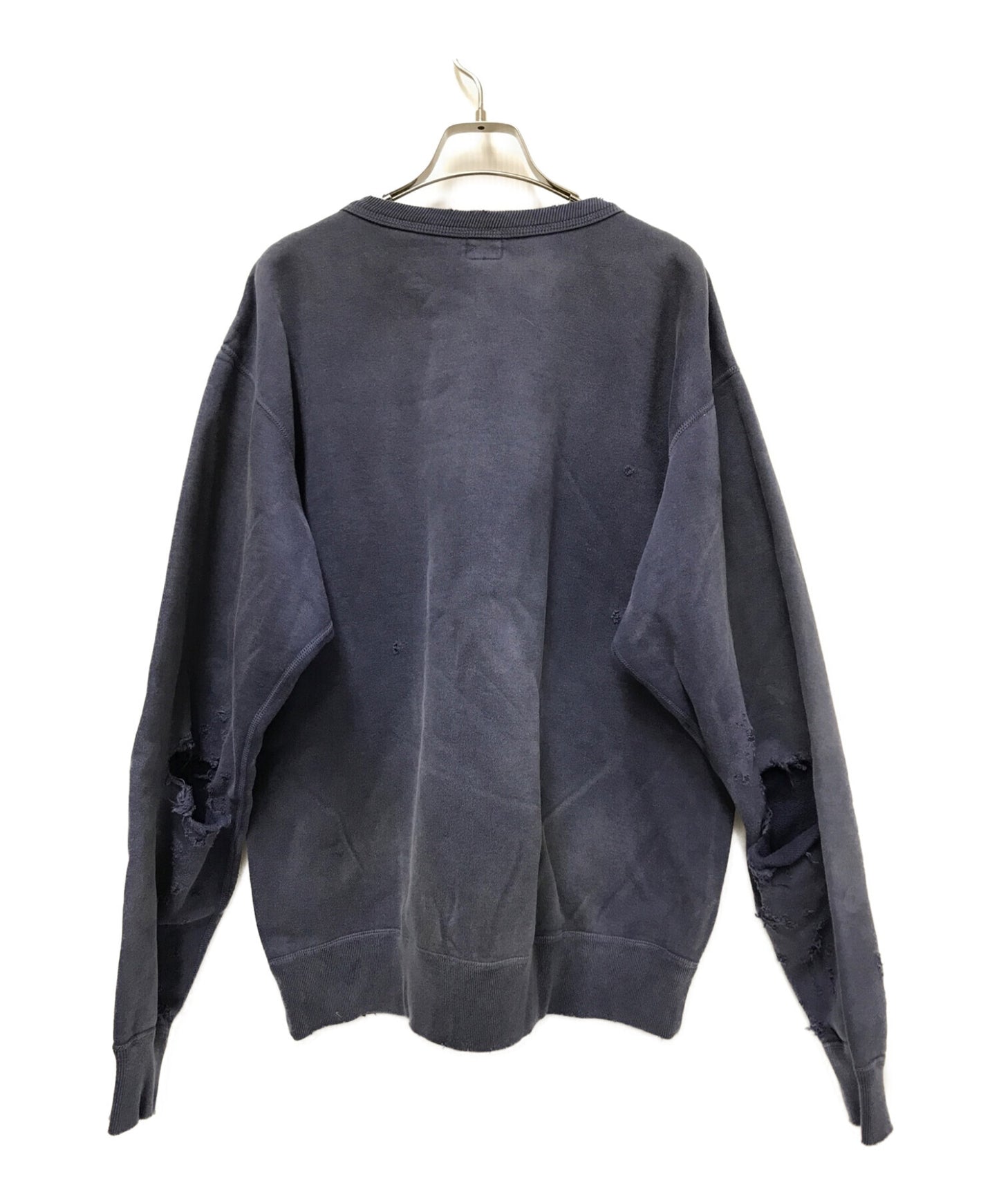 [Pre-owned] SAINT MICHAEL SKULL USED CREW NECK SWEAT Used, Damaged, Boro College Sweatshirt SM-A21-0000-027