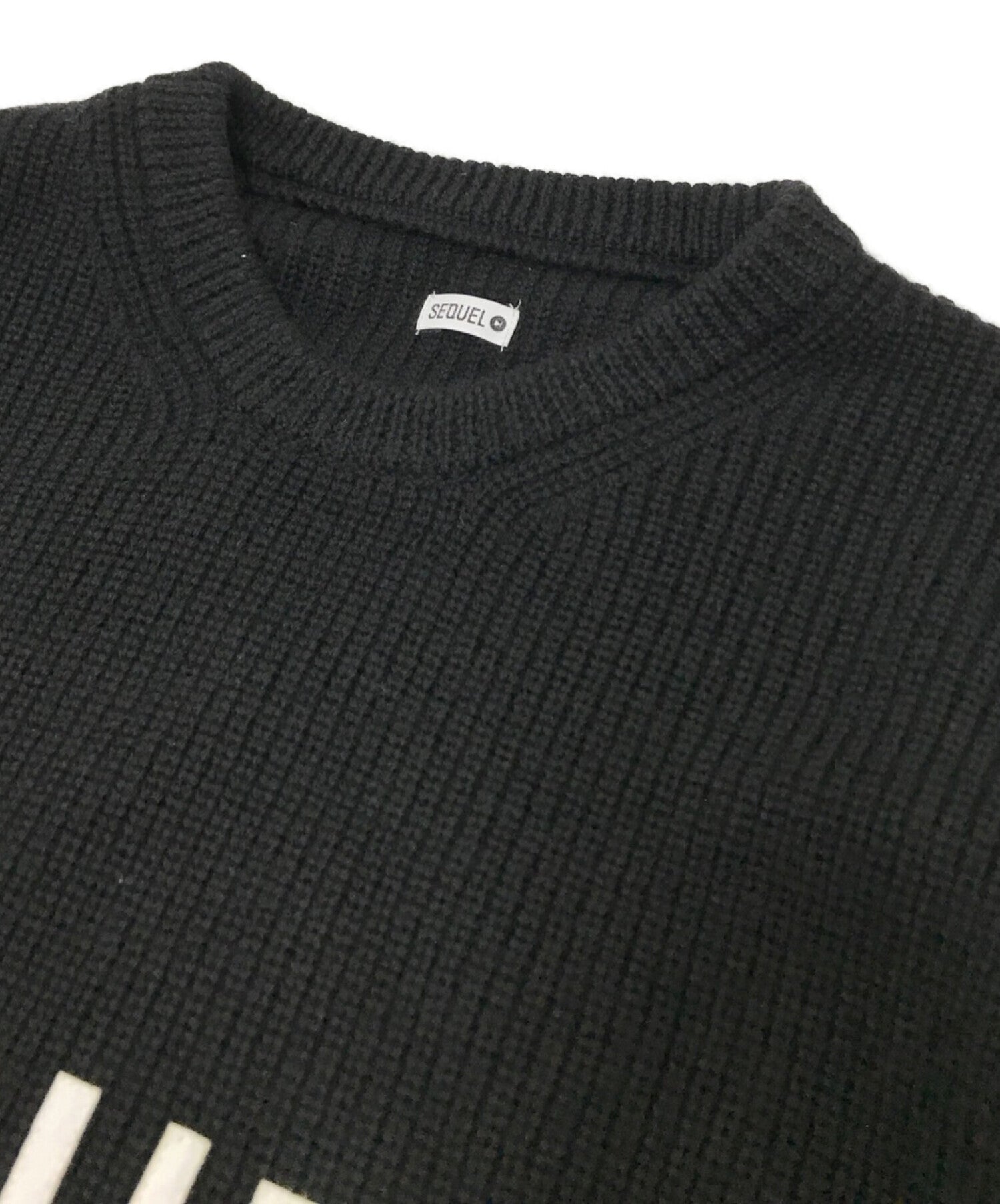 SEQUEL Crew neck knit, logo, popular, rare, sold out immediately