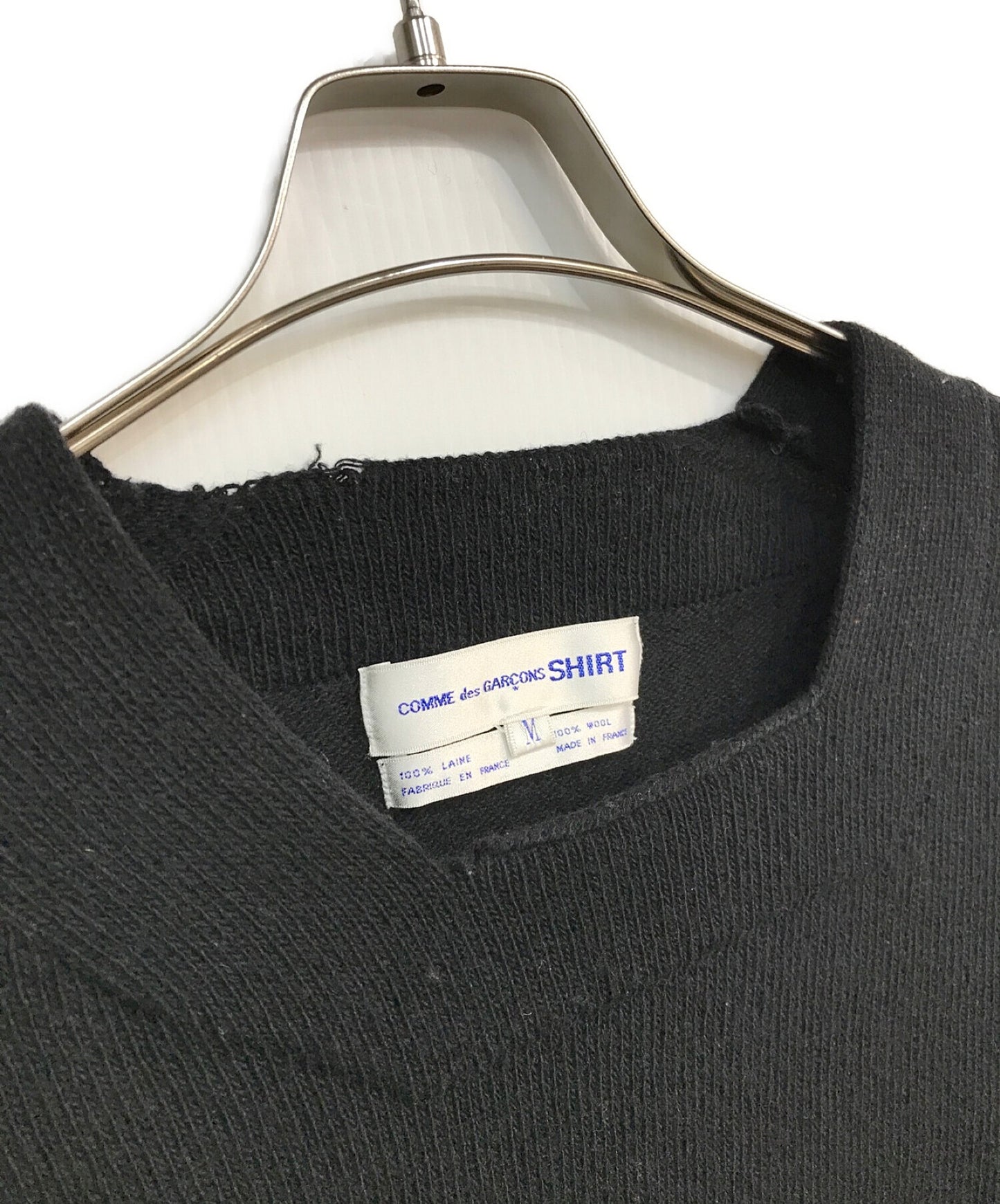 Comme des Garcons衬衫90的旧标签，用法国广场项圈编织制成
