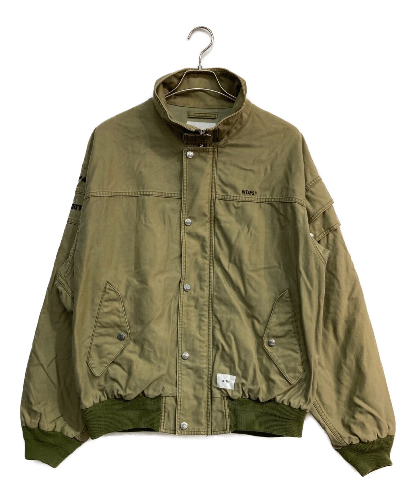 [Pre-owned] WTAPS Bio-washed Cotton Full Zip Military Jacket 201WVDT-JKM03 201wvdt-jkm03