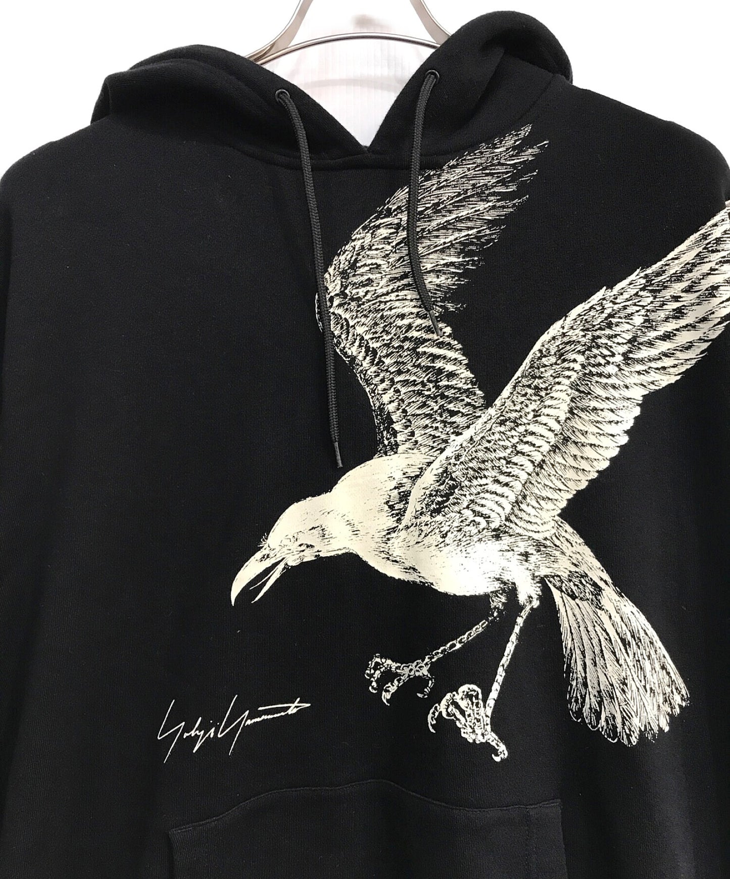 Yohji Yamamoto Pour Homme Crow Print Sweat Pullover Hoodie HG-T97-997 HG-T97-997