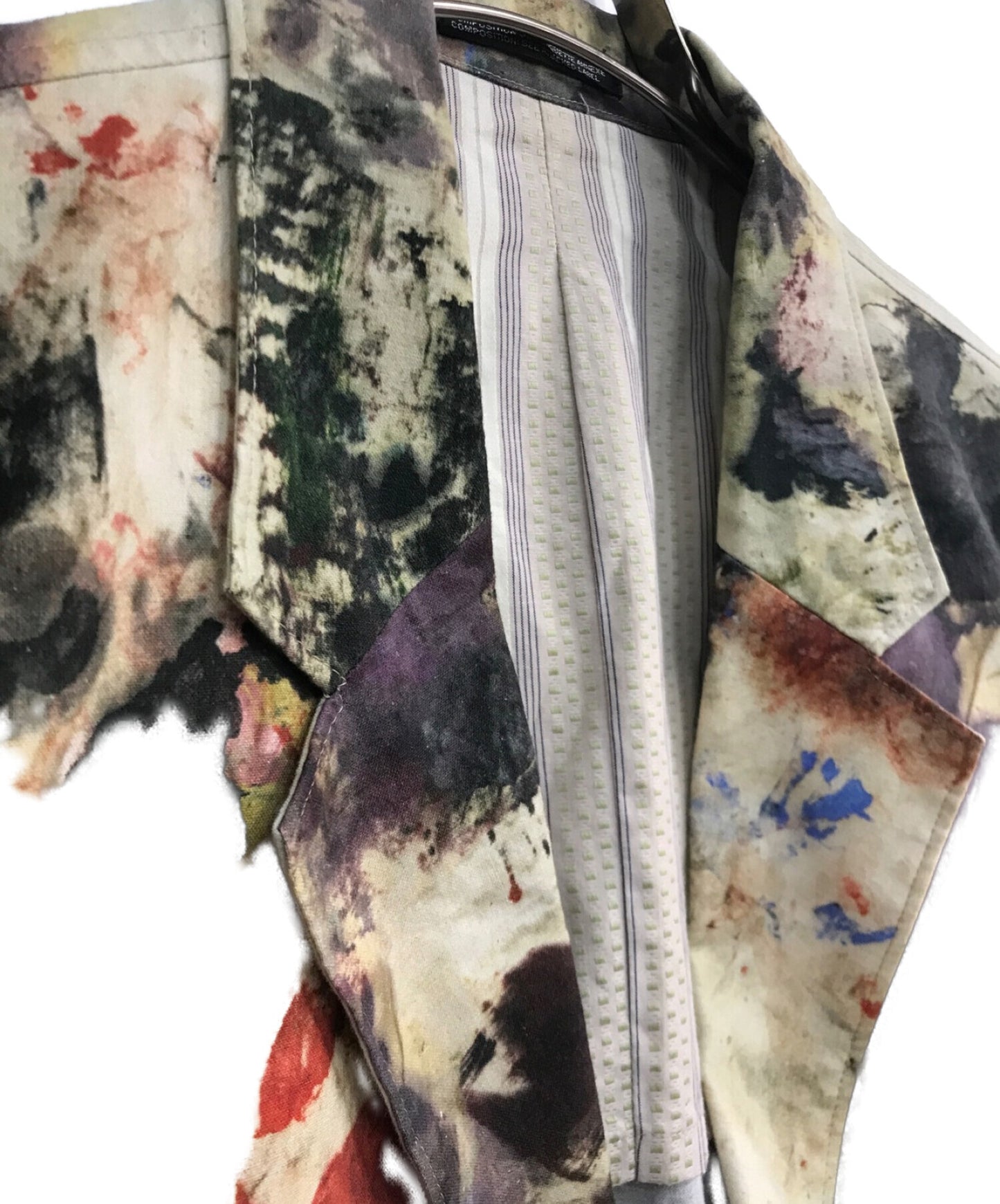 [Pre-owned] Yohji Yamamoto pour homme Painting Print Tailored Jacket HW-J59-024 All-Print Backless Jacket 18ss Look27 Beige HW-J59-024