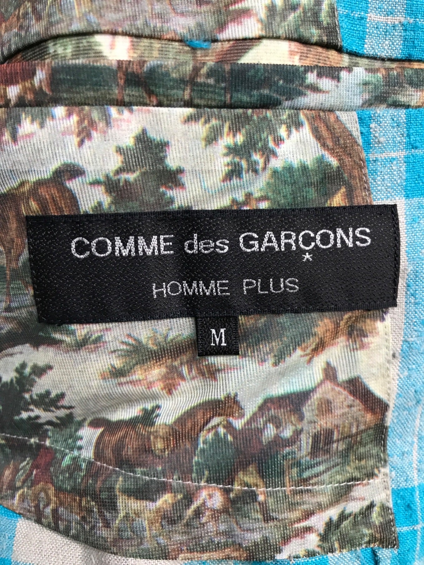 Comme des Garcons Homme加量身定制的外套，配有全套检查衬里