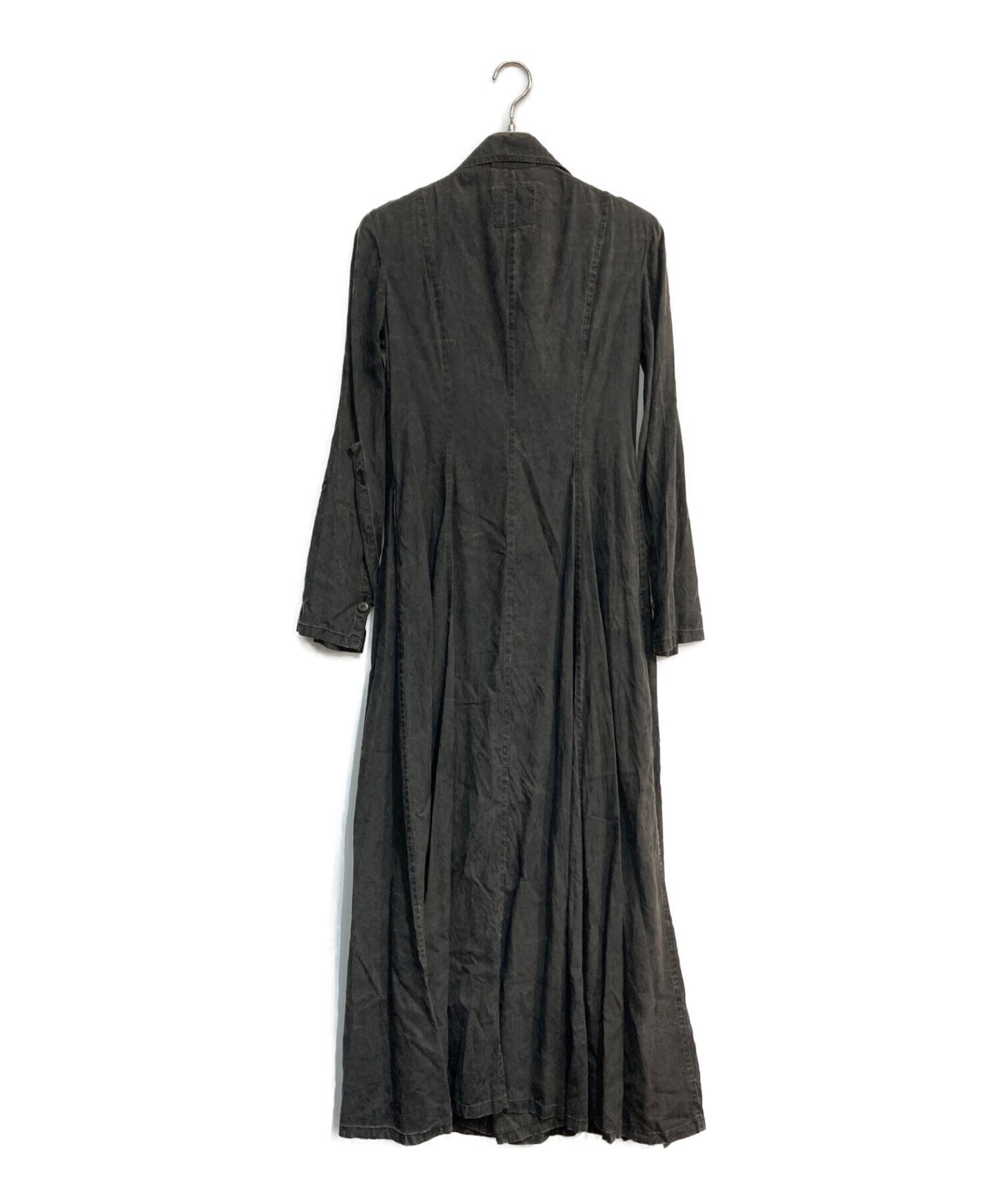 [Pre-owned] Y's A-line long coat, winged shirt dress, black, early 80s