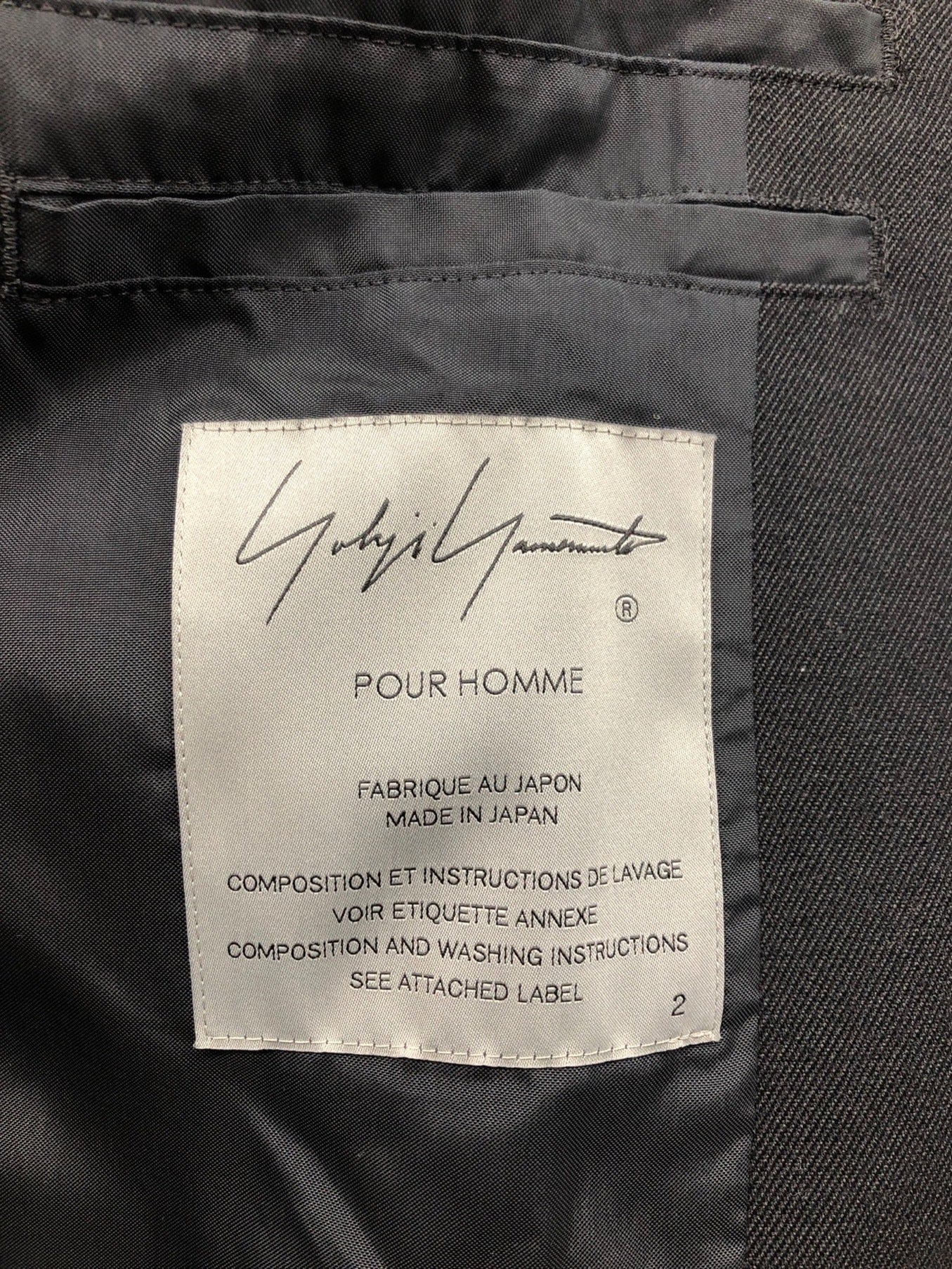 Yohji Yamamoto留言印刷軍Gabardine胸部布夾克HX-J31-117