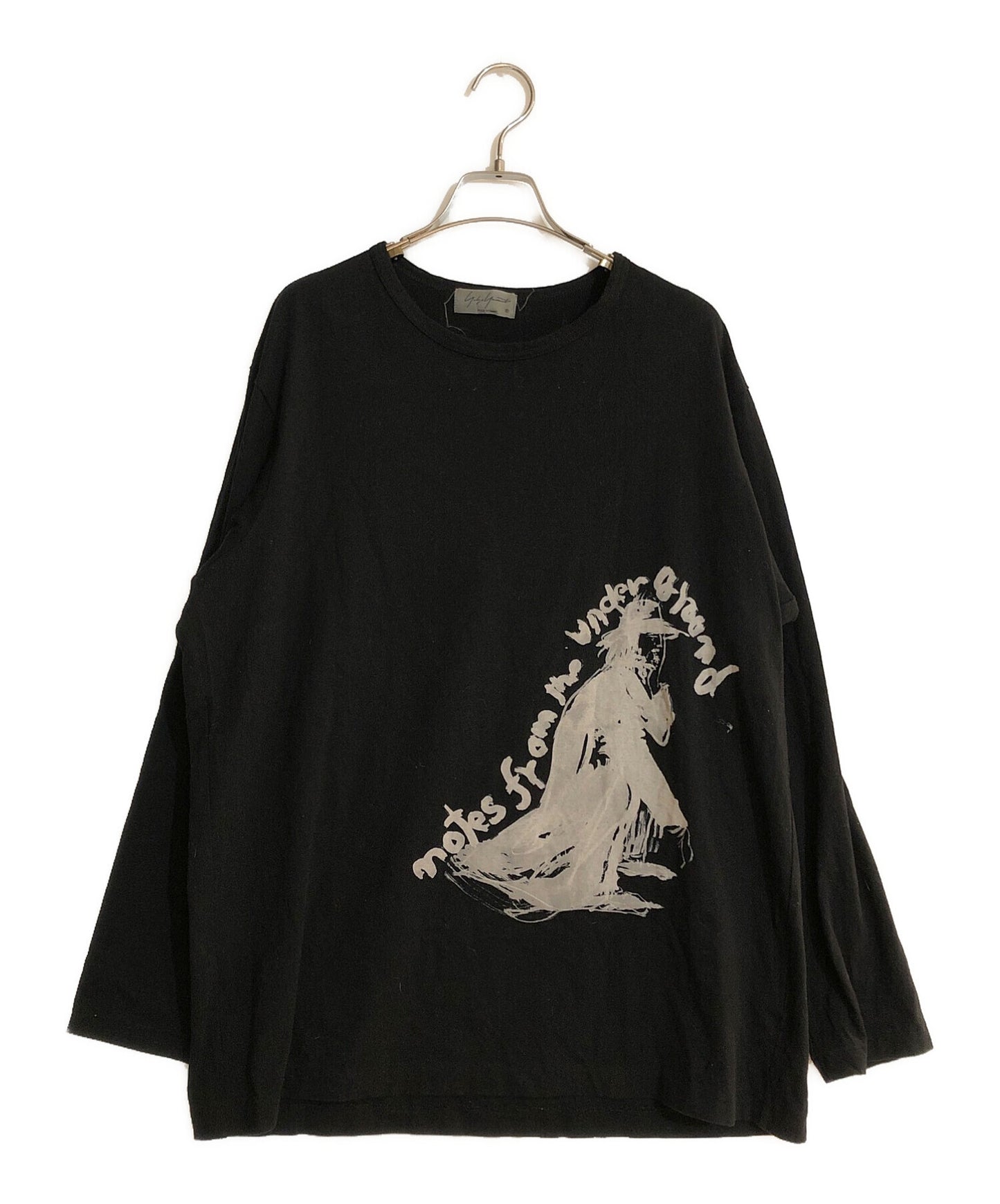 [Pre-owned] YOHJI YAMAMOTO Round-necked, long-sleeved, textured, message PT HR-T21-075