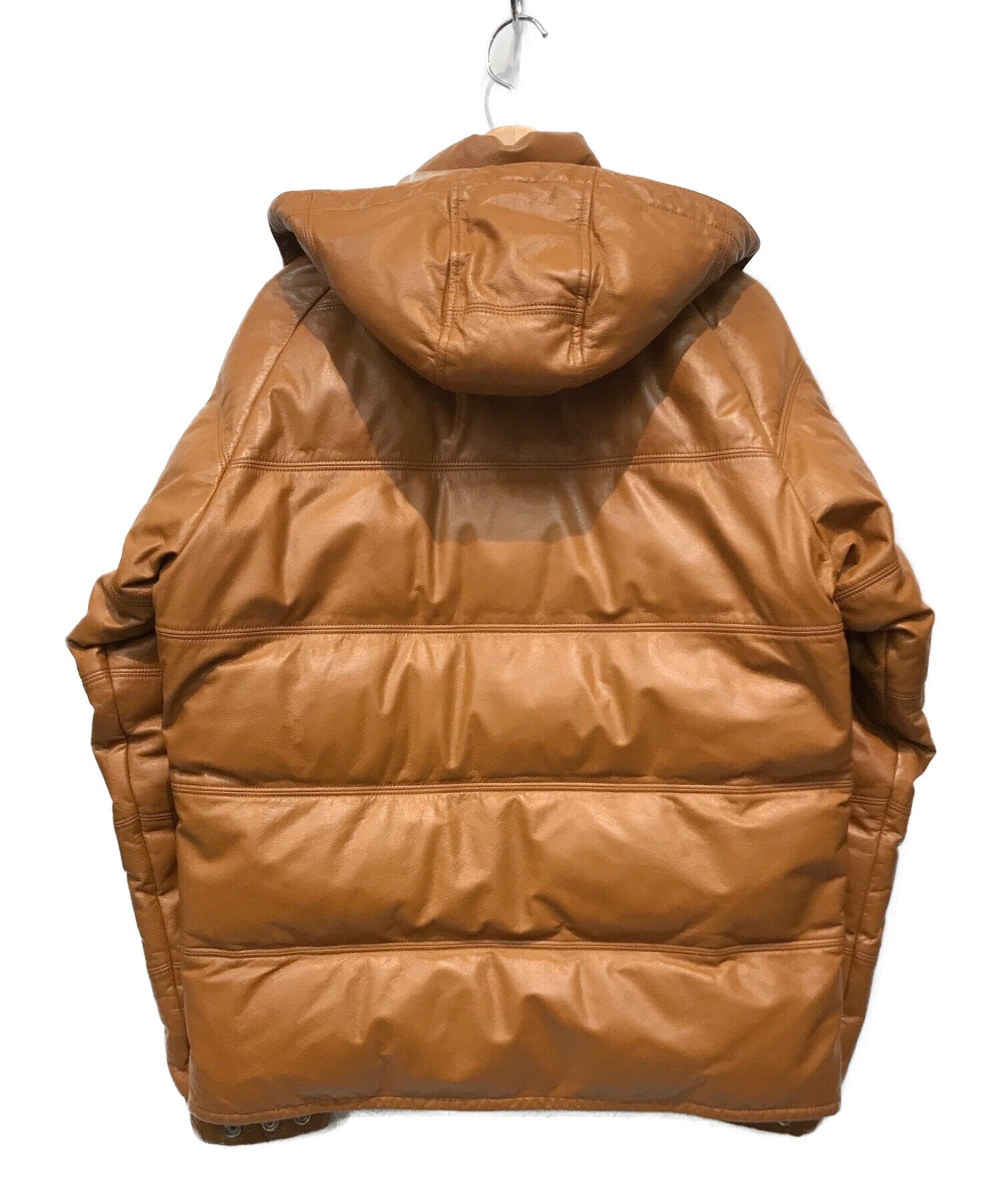 A BATHING APE Leather down jacket with hood 1860-141-006
