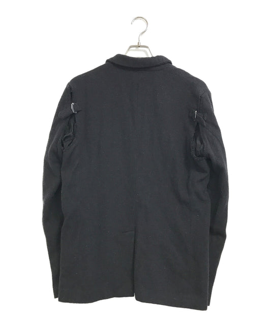 黑色COMME DES GARCONS設計羊毛夾克1T-J017