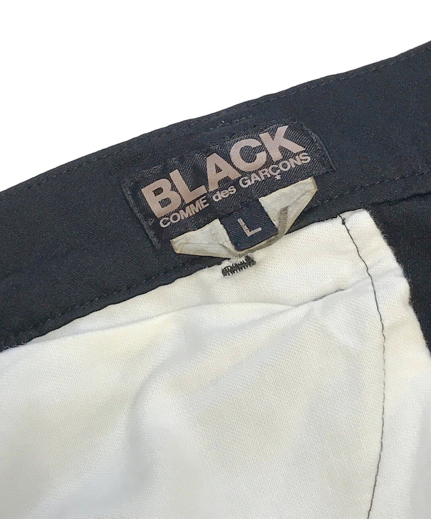Black Comme des Garcons jacquard tapered กางเกงขายาว