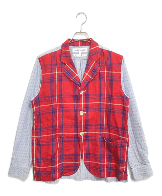 [Pre-owned] COMME des GARCONS SHIRT 00's Front Checked Striped Shirt Jacket S10162