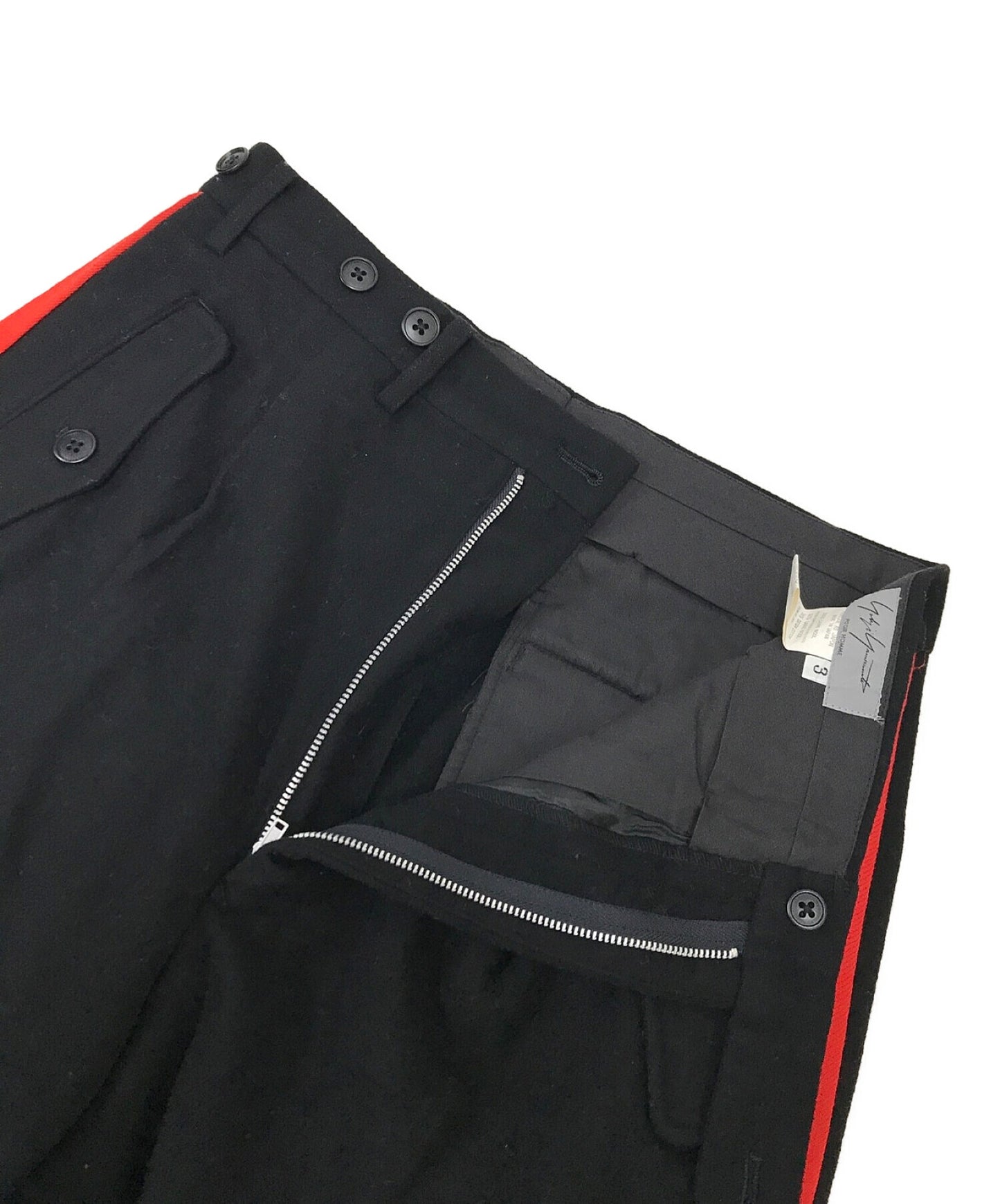 [Pre-owned] Yohji Yamamoto pour homme Buttoned hem Sideline Suspender Wool Pants HV-P37-106