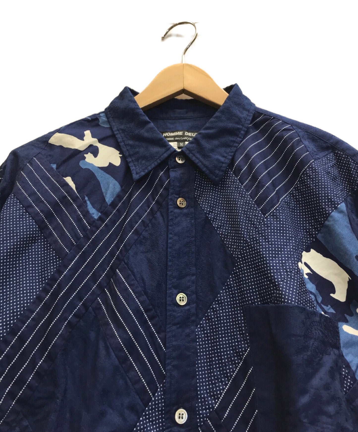[Pre-owned] COMME des GARCONS HOMME DEUX Indigo-dyed patchwork shirt DE-B054 AD2019