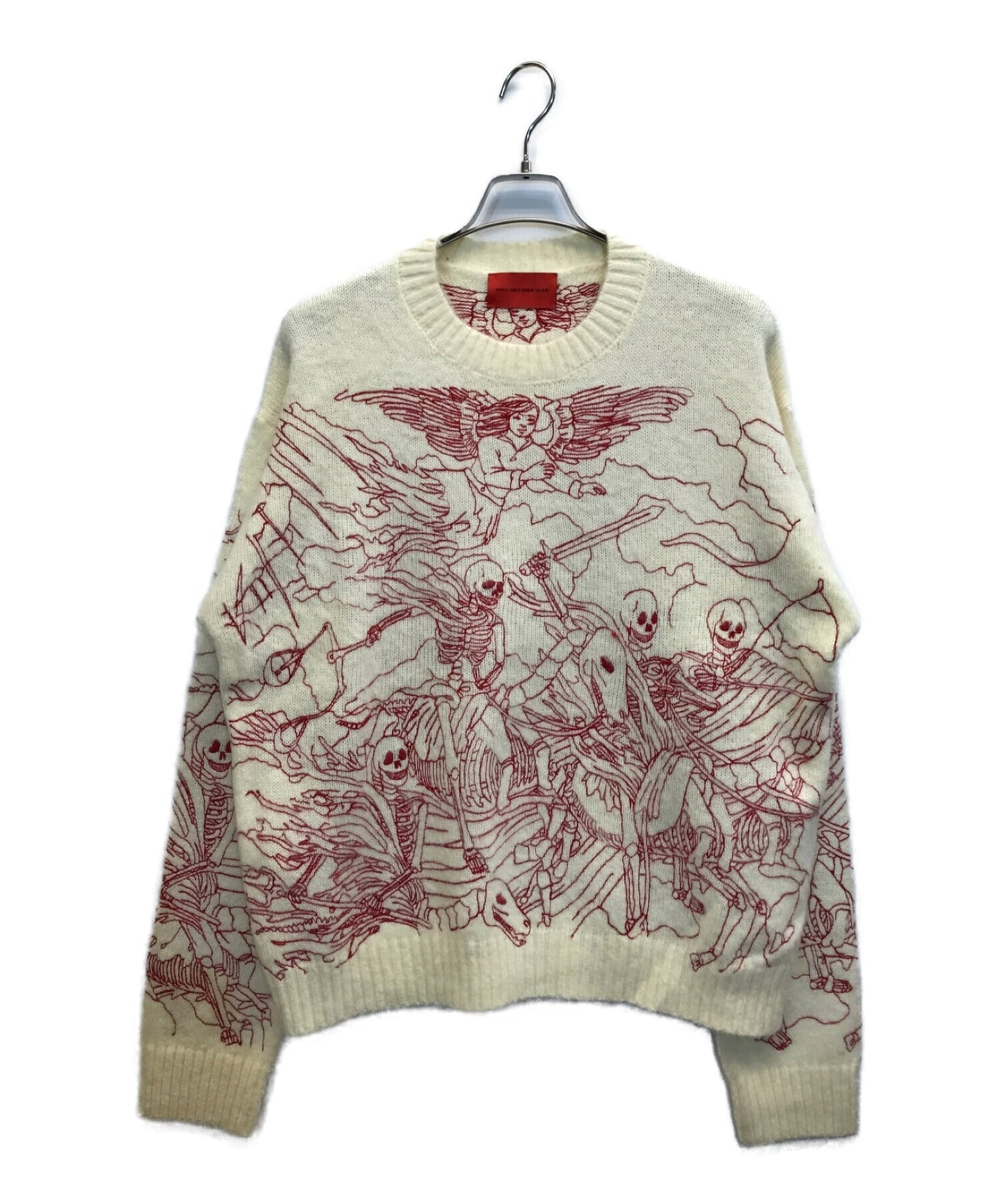 ผู้ตัดสินใจ War Horsemen Crewneck Sweater Embroidered Stitch Crewneck เสื้อถัก