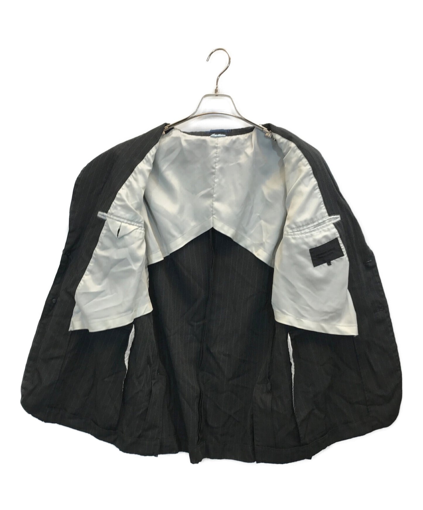 Comme des Garcons Homme Deux Shrunken Poly Ring Lapel Striped Jacket 3B 테일러드 재킷 DK-J038