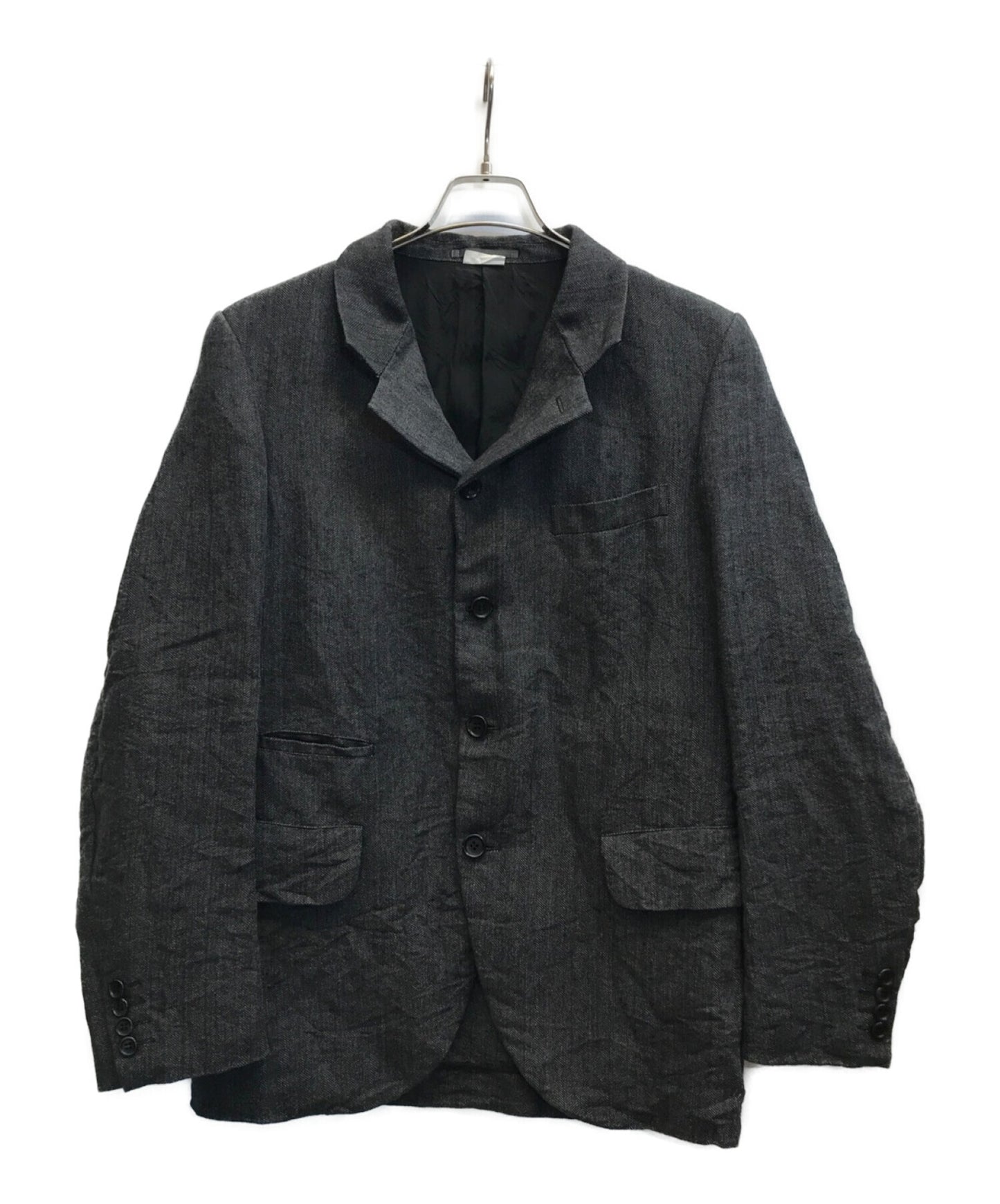 Comme des Garcons Homme Deux Linen 및 일본 종이 주름진 재킷 주름진 재킷 DK-J047 AD2022