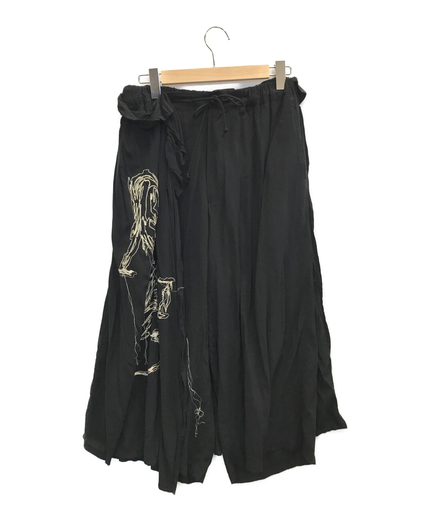 [Pre-owned] YOHJI YAMAMOTO 20SS Embroidered wrap wide pants NN-P84-230