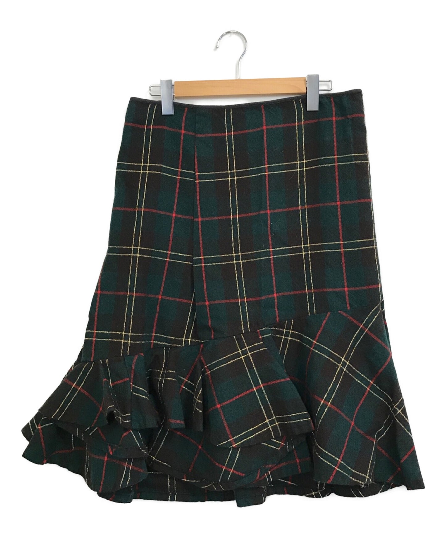 Comme des Garcons [Old] Shrunken Wool Lamé Check Skirt GS-04020M