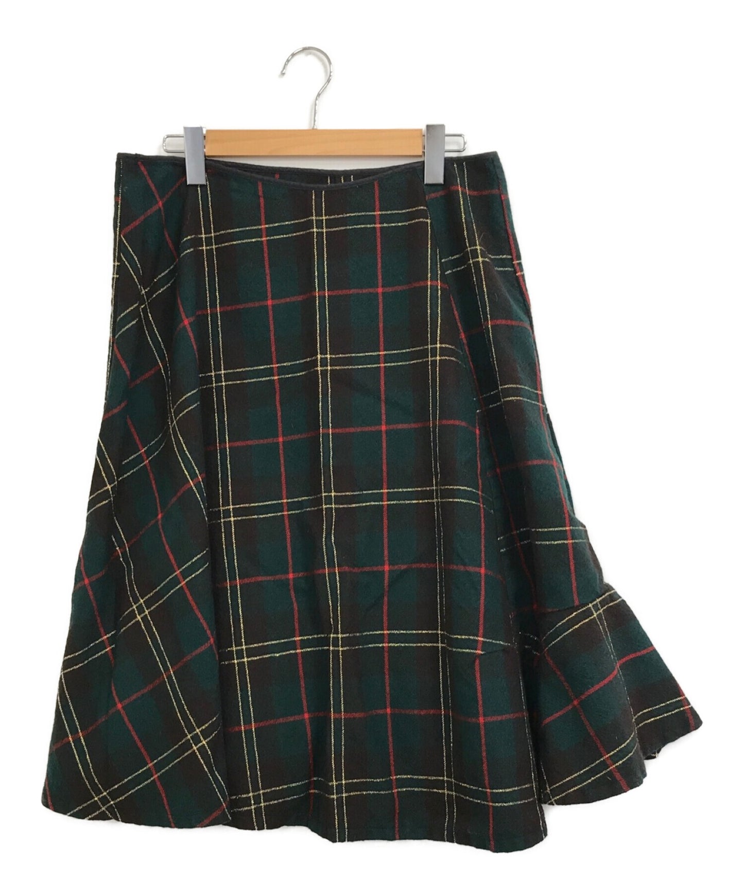 Comme des Garcons [Old] Shrunken Wool Lamé Check Skirt GS-04020M