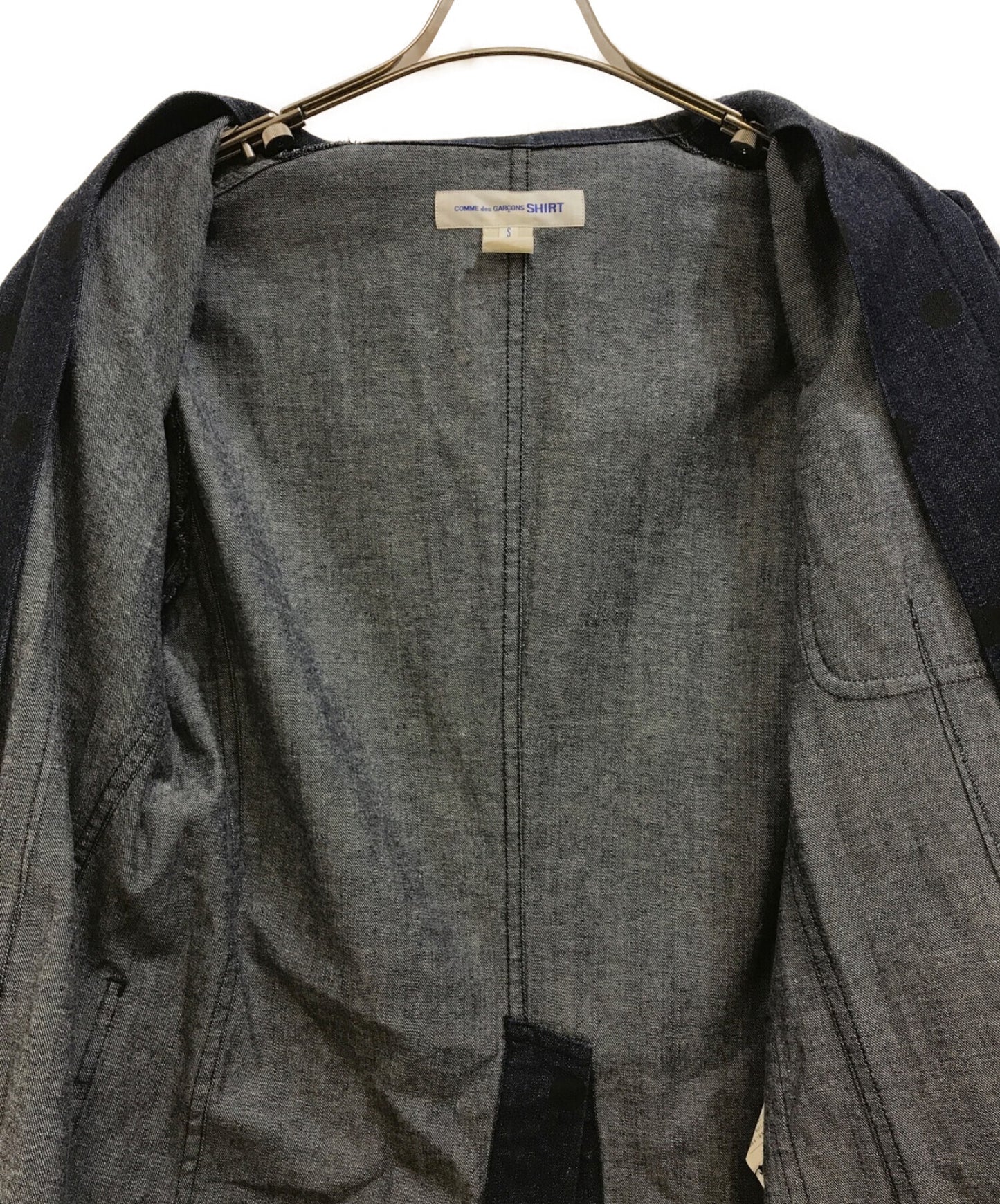 COMME DES GARCONS襯衫產品洗滌的點牛仔裁縫夾克W21167