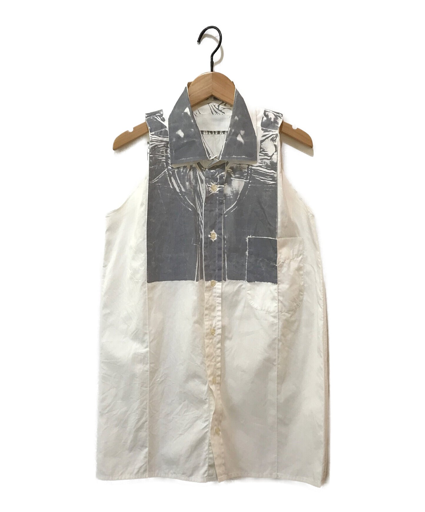 Maison Martin Margiela 98SS油漆塗料飛機無袖襯衫扁平服裝ORIZZONTI標籤