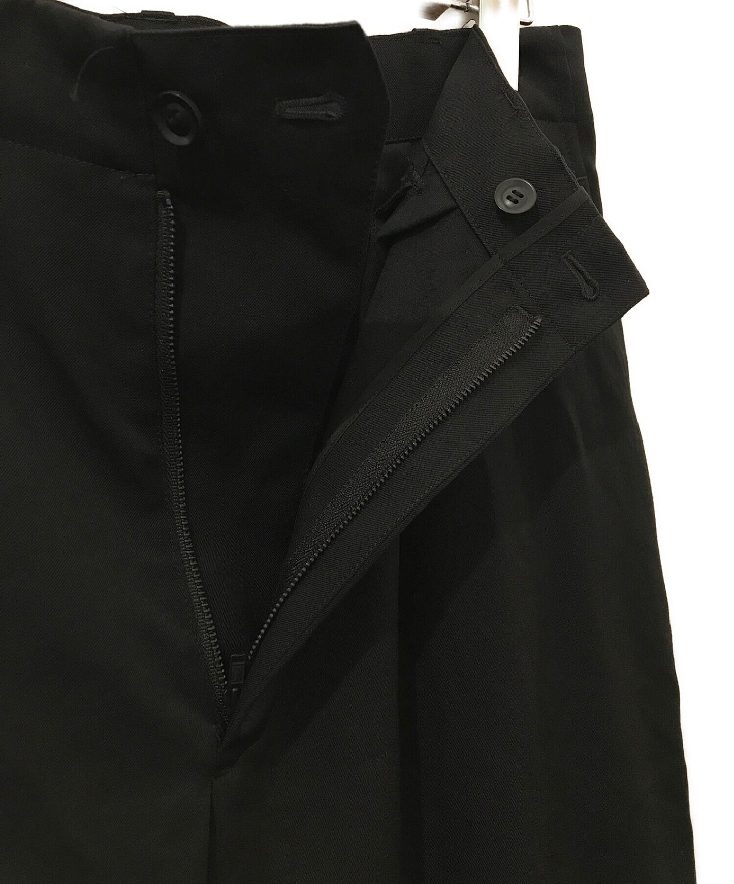B Yohji Yamamoto皺紋的Gaber按鈕縫隙褲子NN-P55-100
