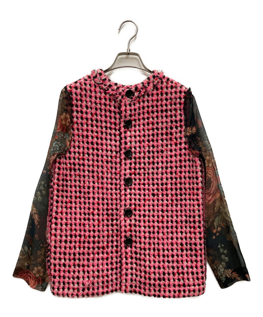 [Pre-owned] tricot COMME des GARCONS Tweed Jacket with Floral Pattern Switching TL-B203