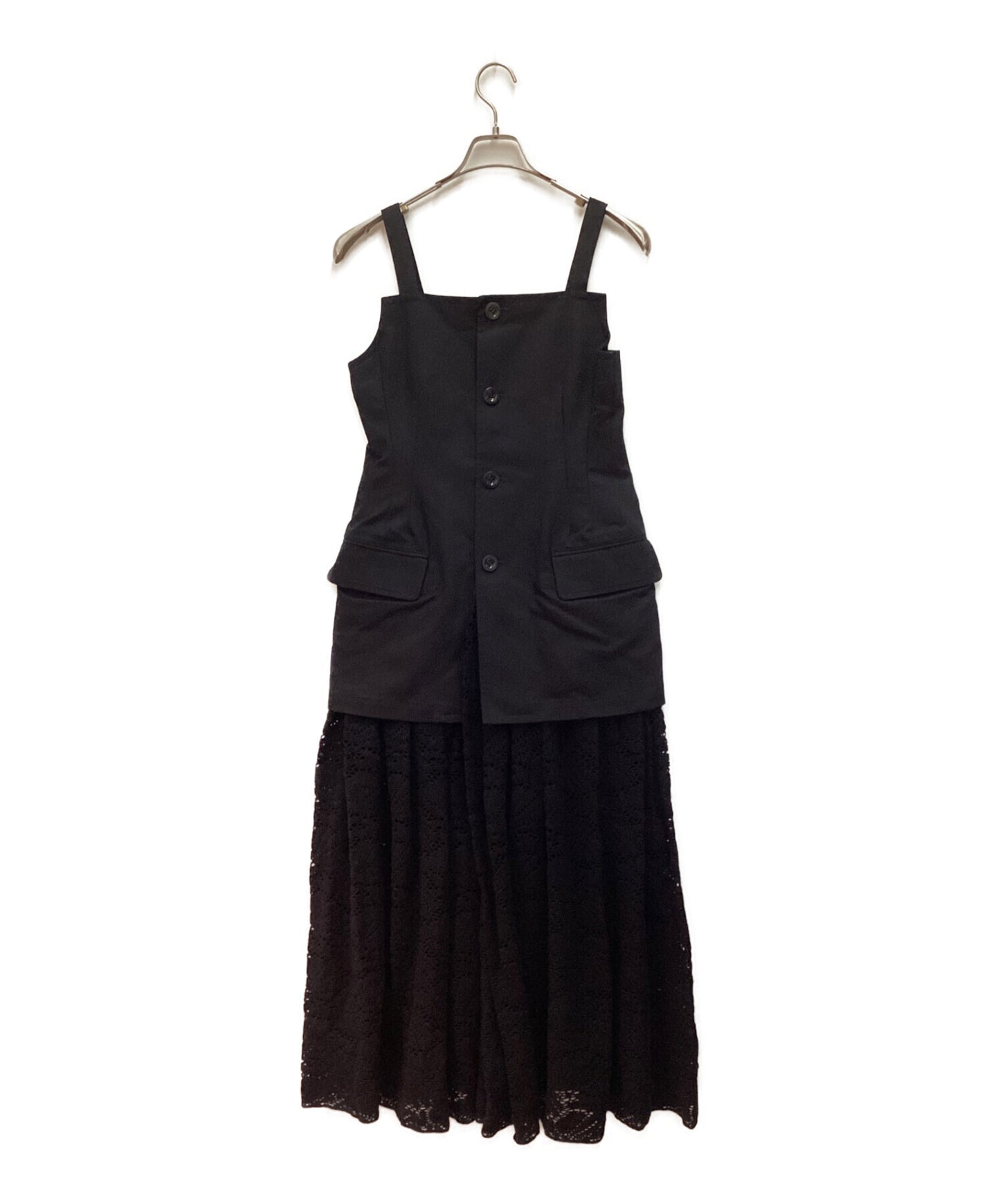 [Pre-owned] Y's Docking dress, jumper skirt, switchover vest, lace skirt. YU-D08-045