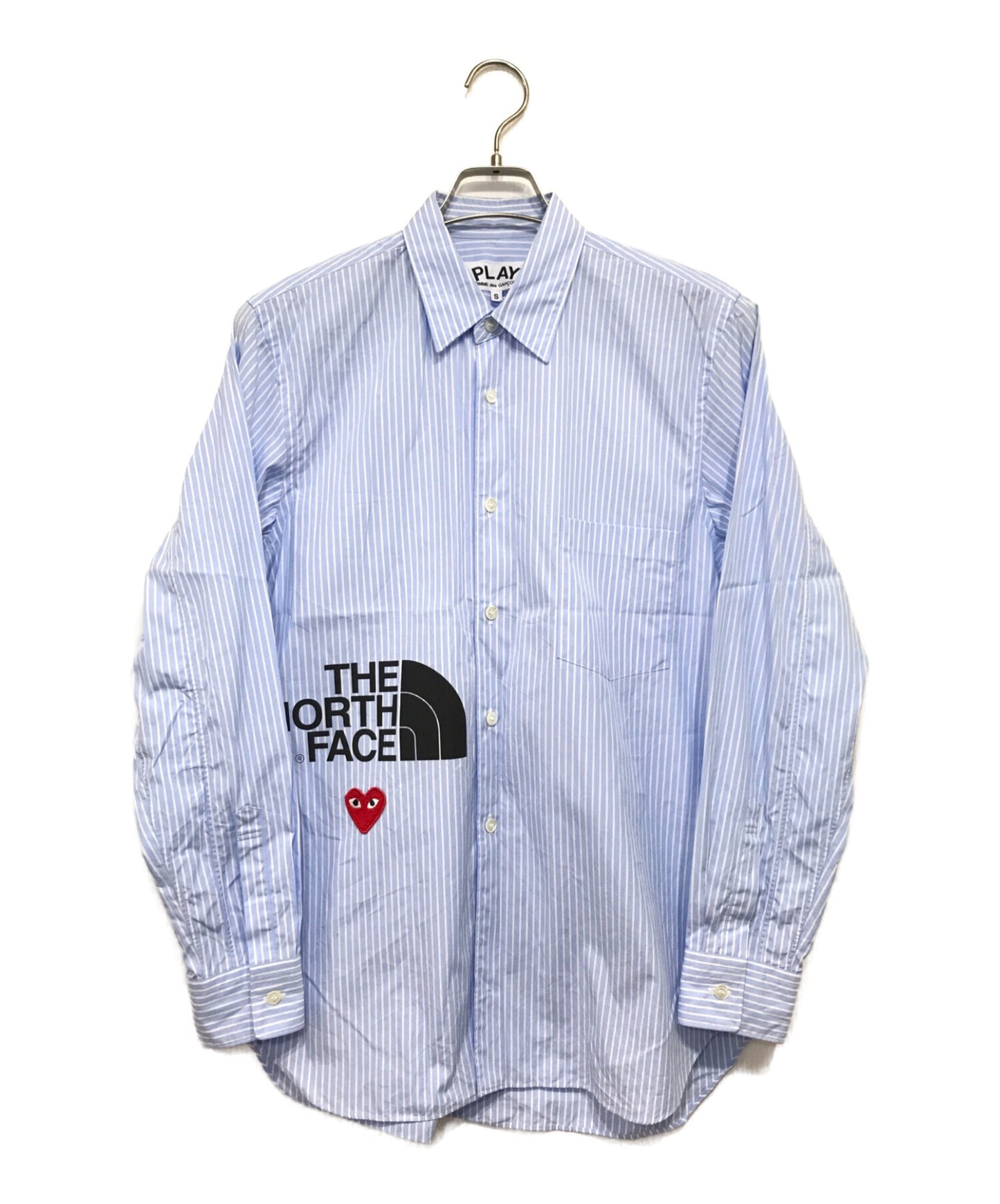 PLAY COMME des GARCONS x THE NORTH FACE Heart Patch Stripe Shirt