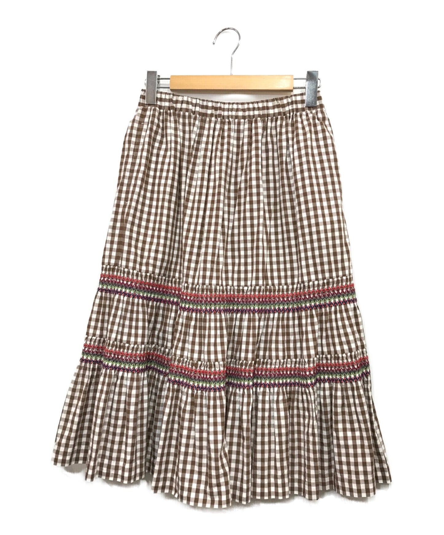 [Pre-owned] COMME des GARCONS GIRL Gingham Check Design Maxi Skirt NA-A003 AD2018
