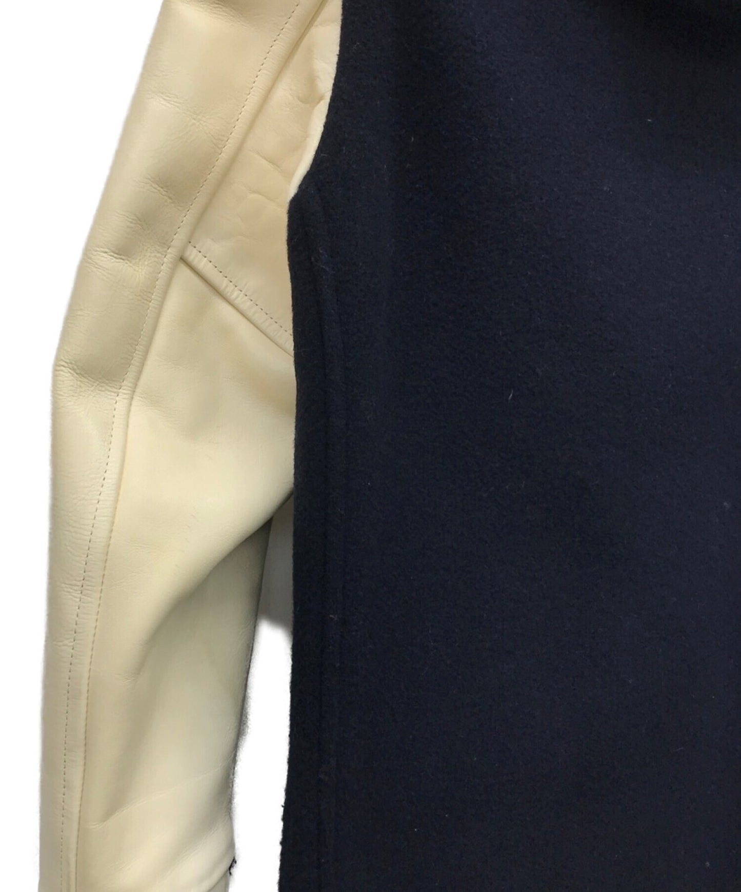 [Pre-owned] COMME des GARCONS JUNYA WATANABE MAN Duffel Coat with calfskin sleeve like Varsity Jacket UJ-C001