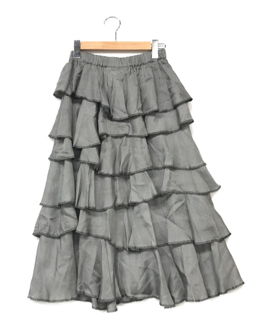 Black Comme Des Garcons Maxi-Length Ruffle Skirt 1i-S006