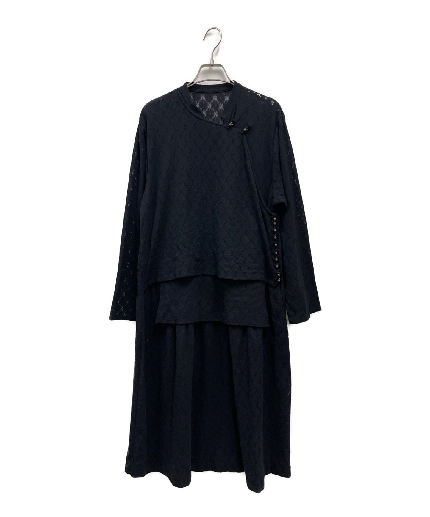 [Pre-owned] COMME des GARCONS  81SS "Black Shock" Lace Button Dress with Bell Button