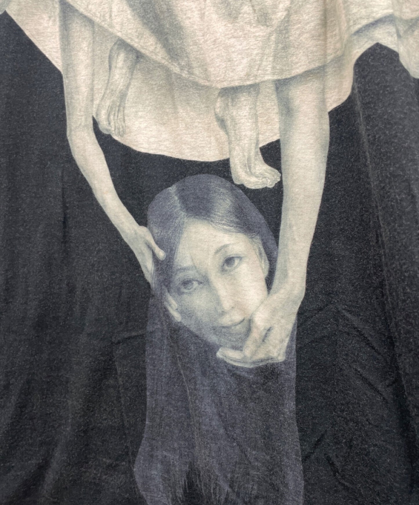 黑色醜聞Yohji Yamamoto Uchida印刷長袖圓頸T卹HN-T23-274