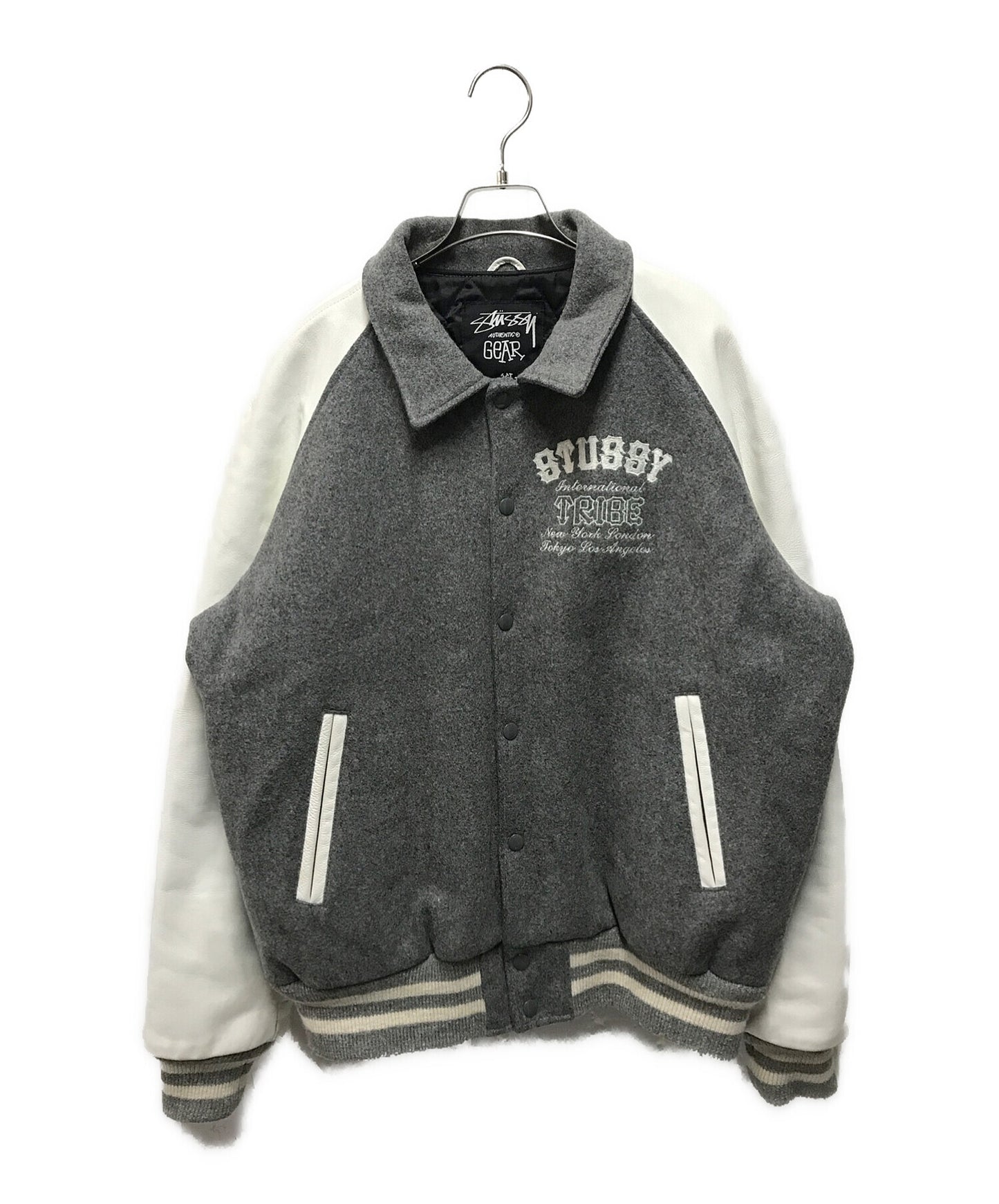 [Pre-owned] OLD stussy 25th Anniversary Leather Sleeve Varsity Jacket